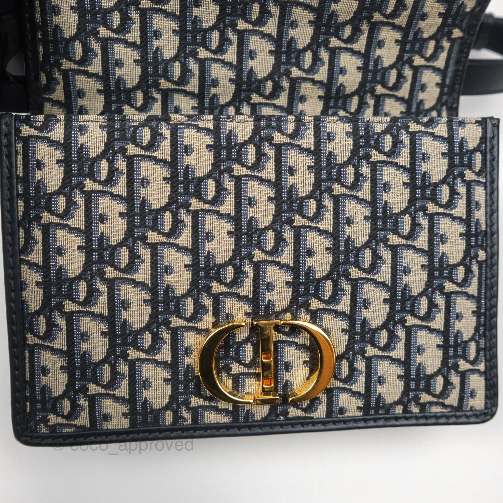Christian Dior Small 30 Montaigne Bag Blue Dior Oblique Jacquard