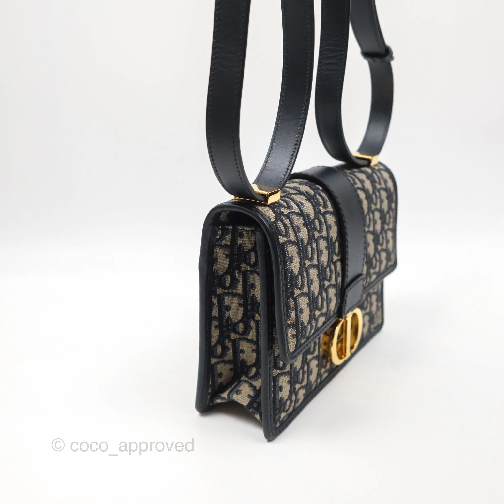 Christian Dior Small 30 Montaigne Bag Blue Dior Oblique Jacquard
