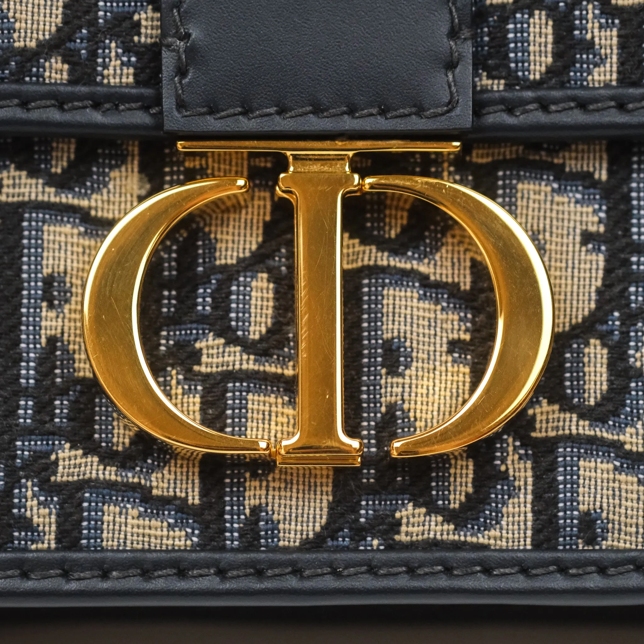 Christian Dior Small 30 Montaigne Bag Blue Dior Oblique Jacquard