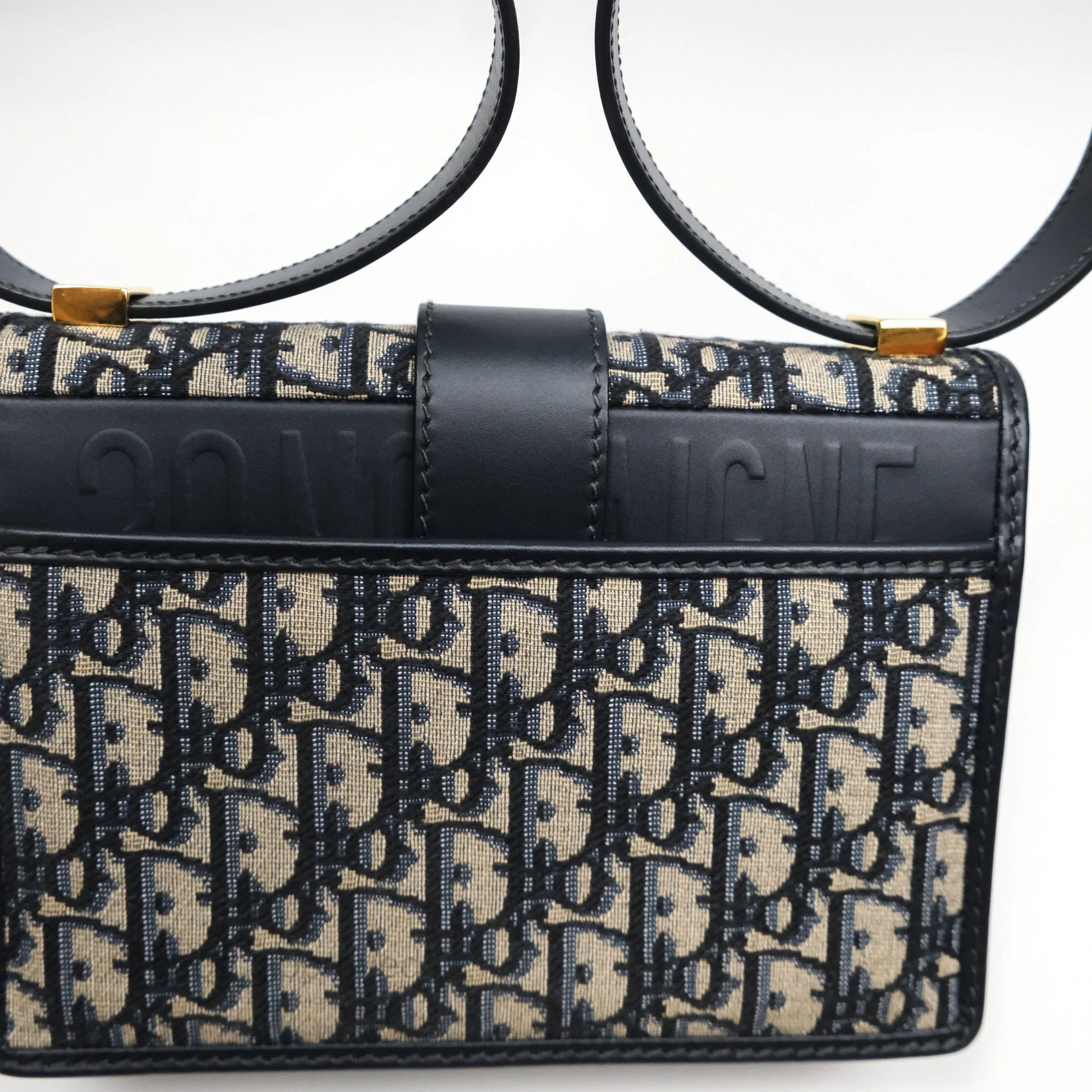 Christian Dior Small 30 Montaigne Bag Blue Dior Oblique Jacquard