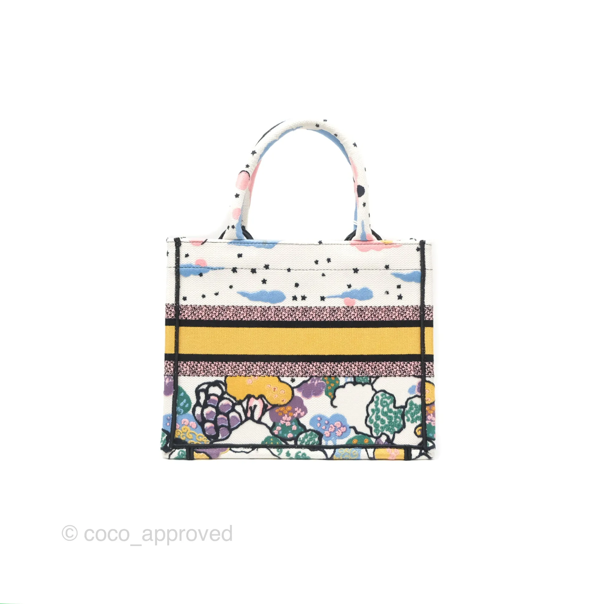 Christian Dior Small Book Tote Dior Latte Ciel de Rve Embroidery