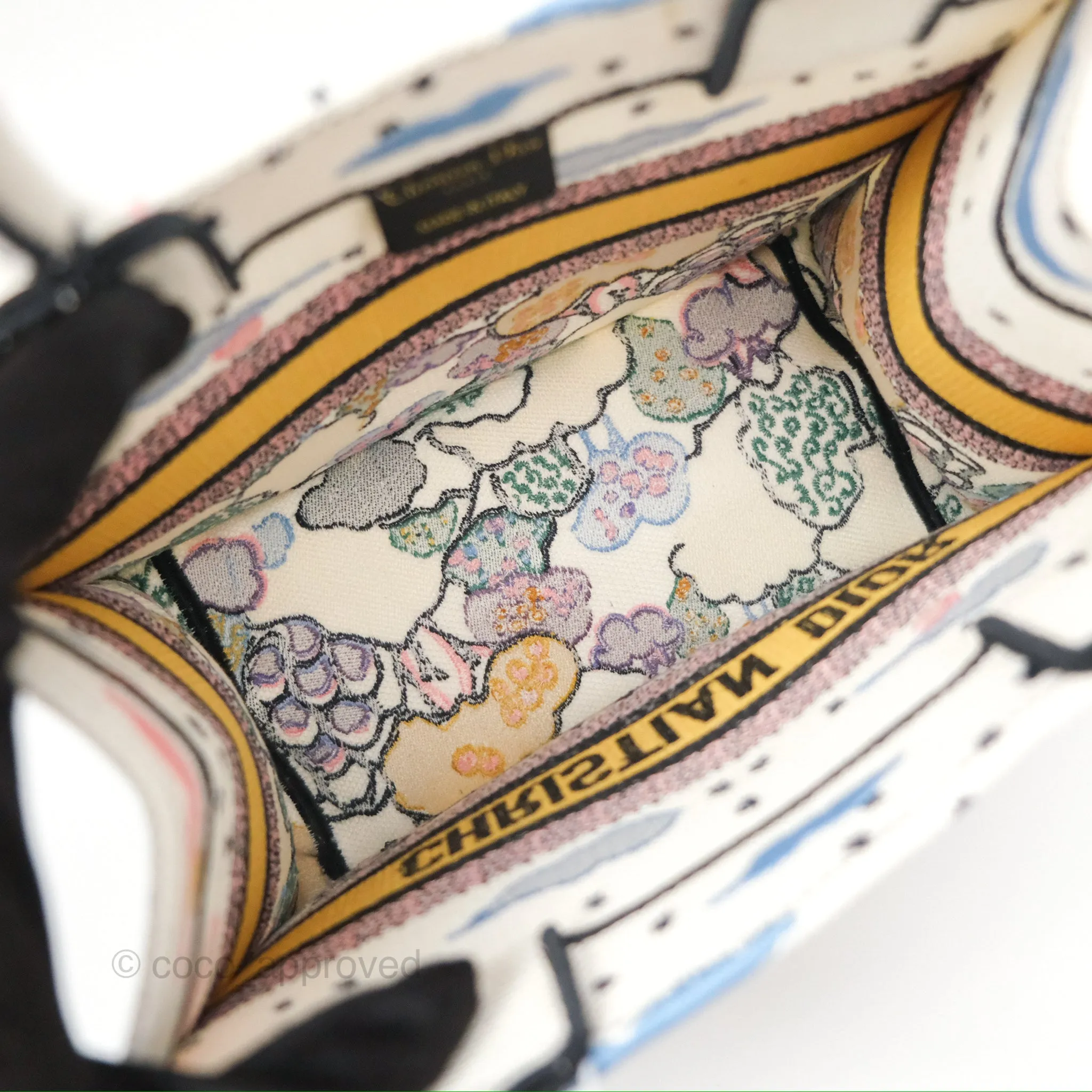Christian Dior Small Book Tote Dior Latte Ciel de Rve Embroidery