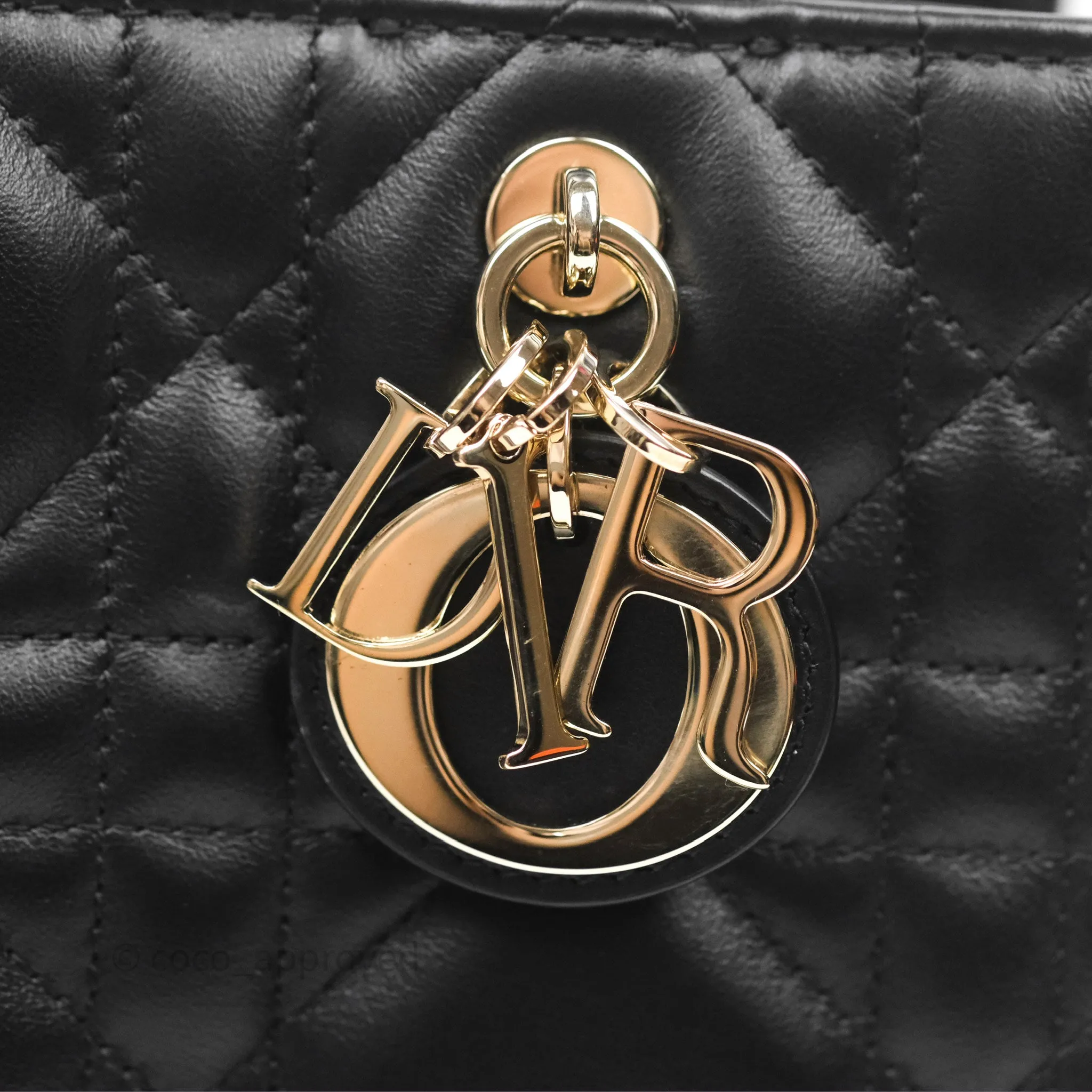 Christian Dior Small Dior Book Tote Black Macrocannage Calfskin Gold Hardware