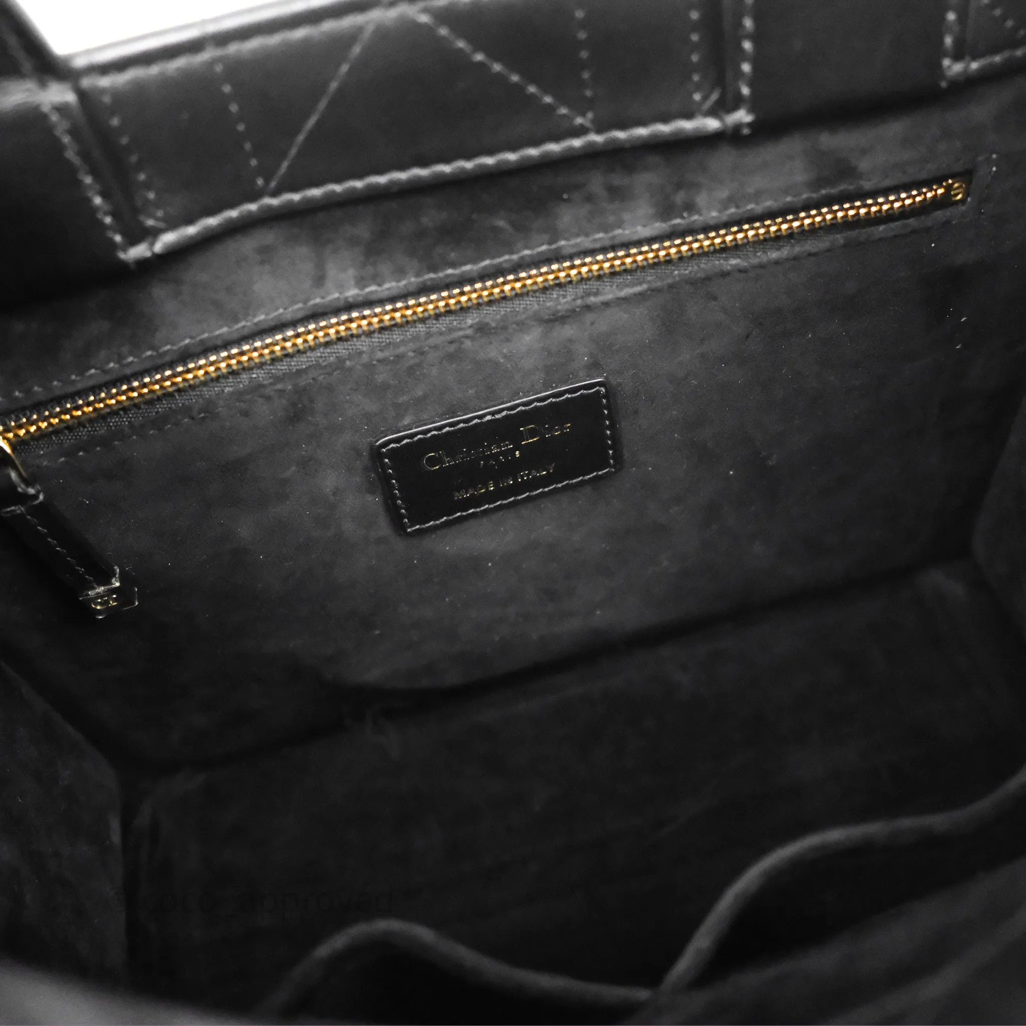 Christian Dior Small Dior Book Tote Black Macrocannage Calfskin Gold Hardware
