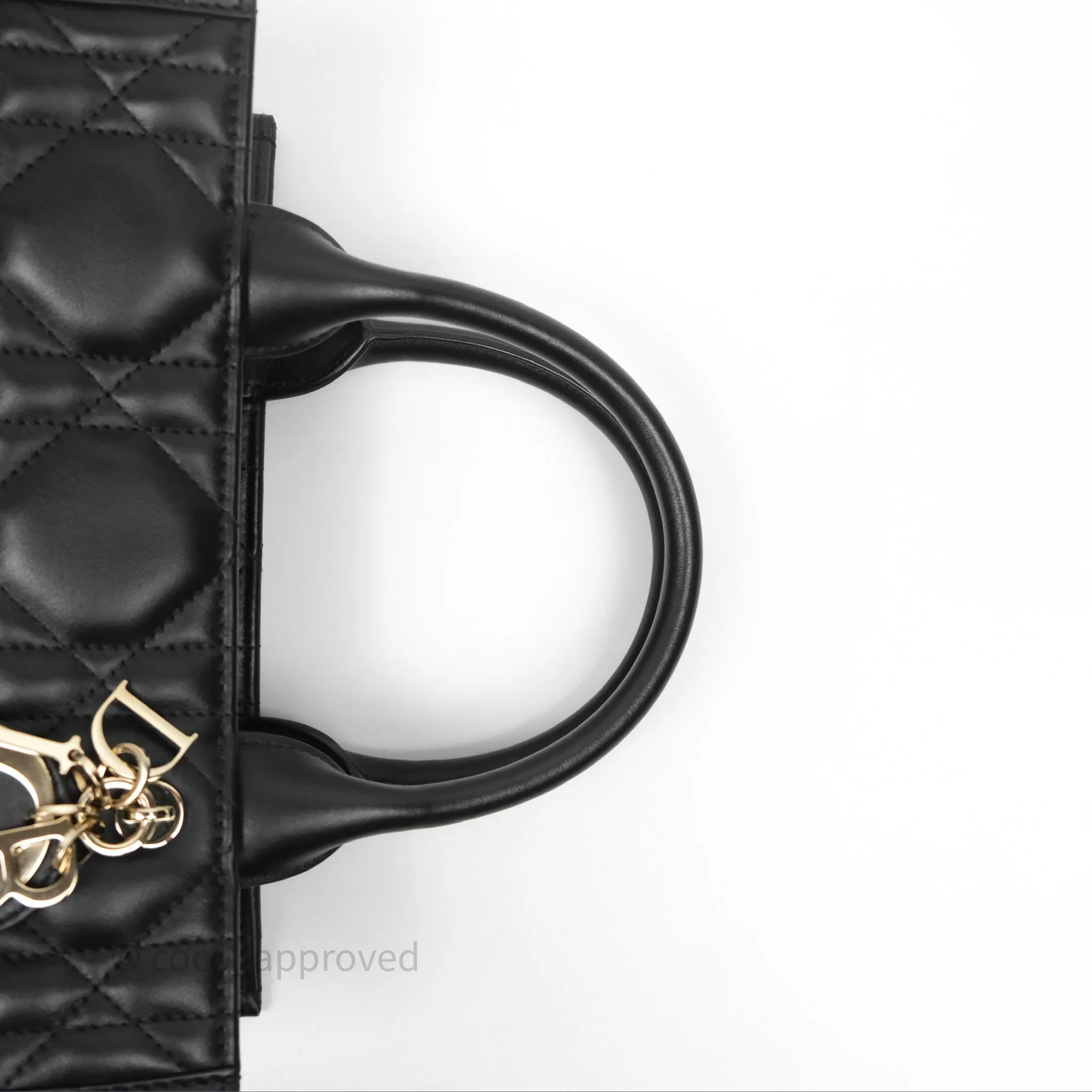 Christian Dior Small Dior Book Tote Black Macrocannage Calfskin Gold Hardware