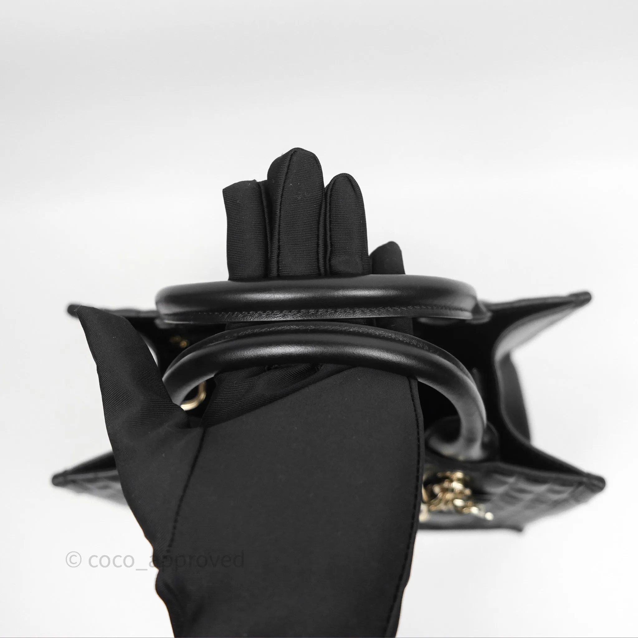 Christian Dior Small Dior Book Tote Black Macrocannage Calfskin Gold Hardware