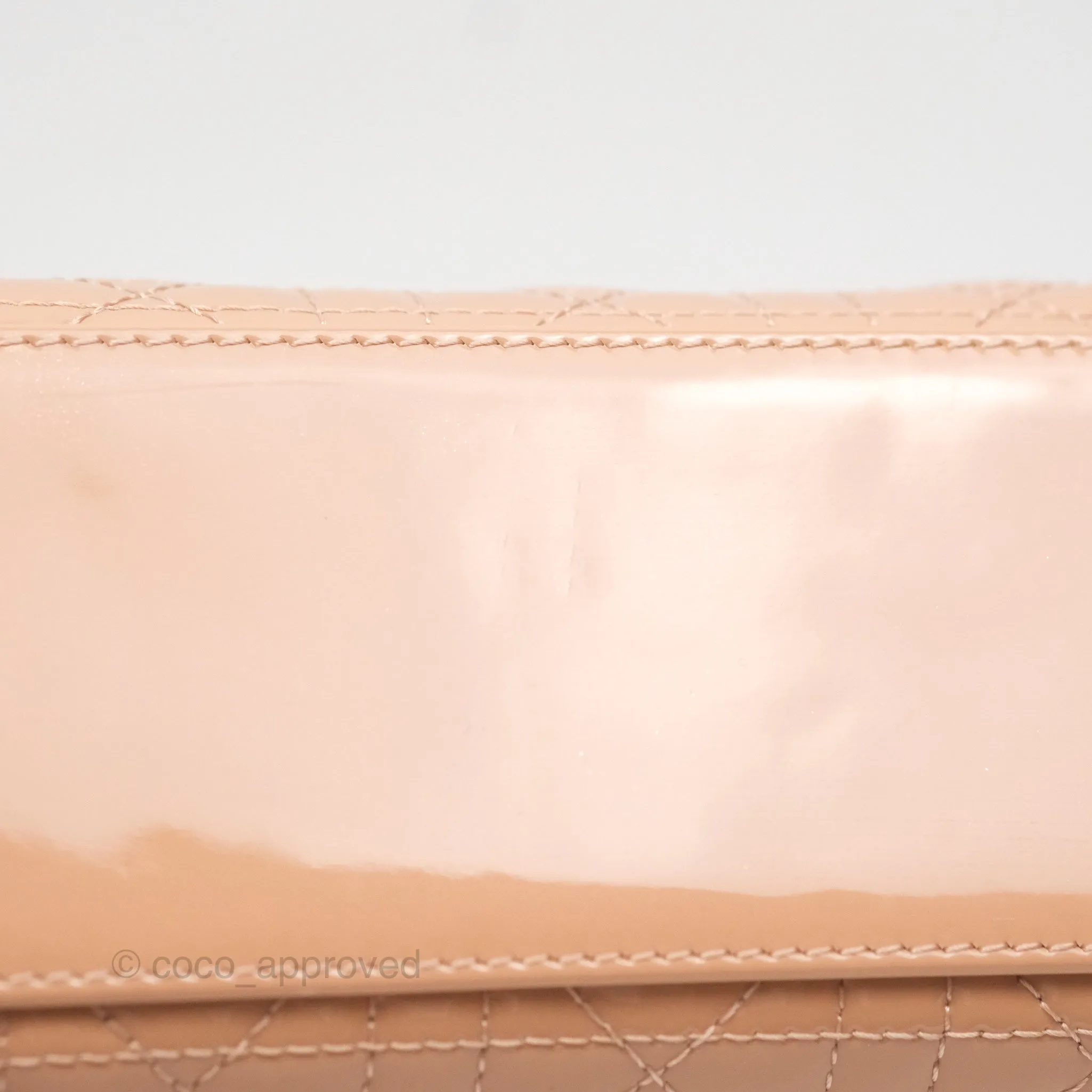 Christian Dior Small Lady Dior My ABCDior Beige Patent Gold Hardware