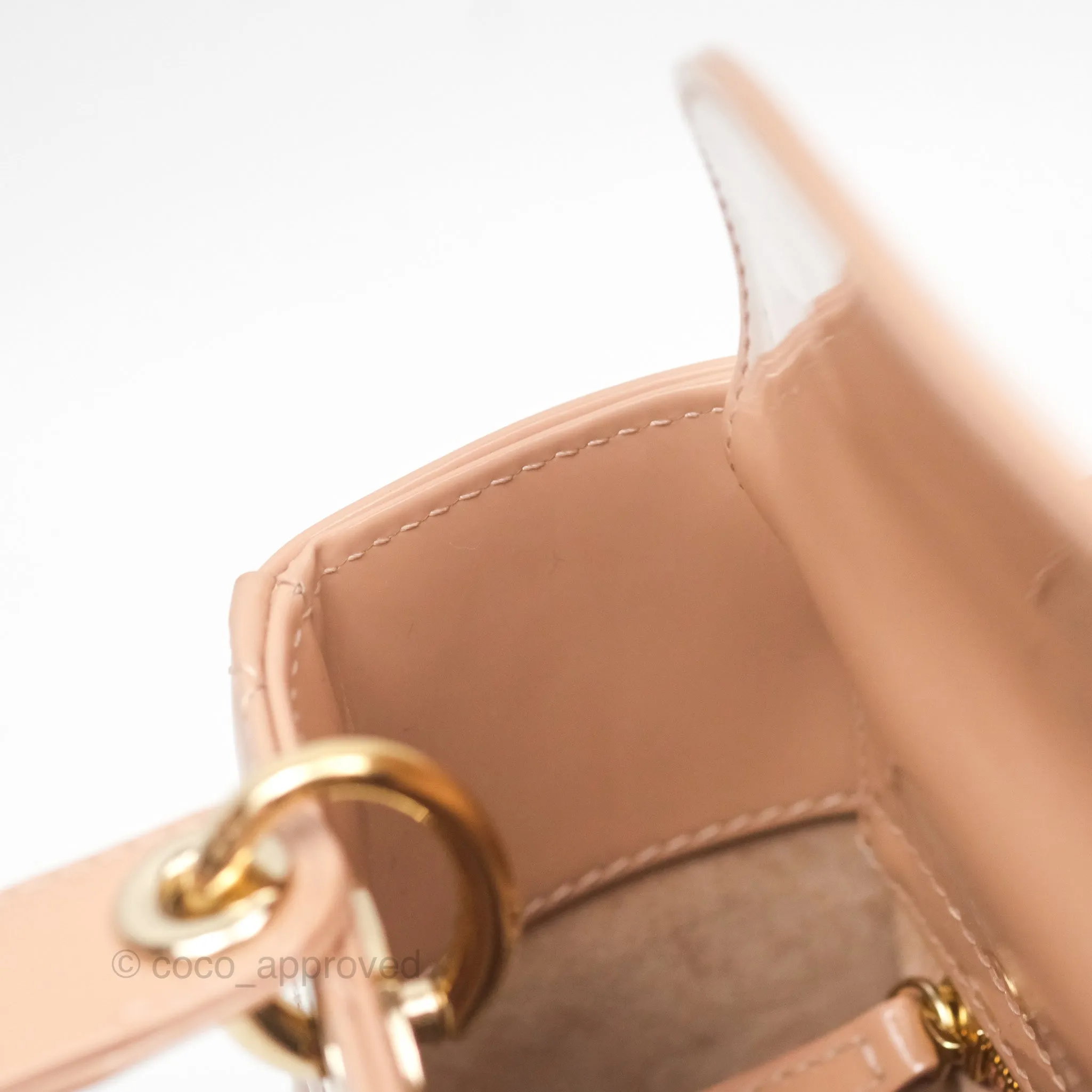 Christian Dior Small Lady Dior My ABCDior Beige Patent Gold Hardware