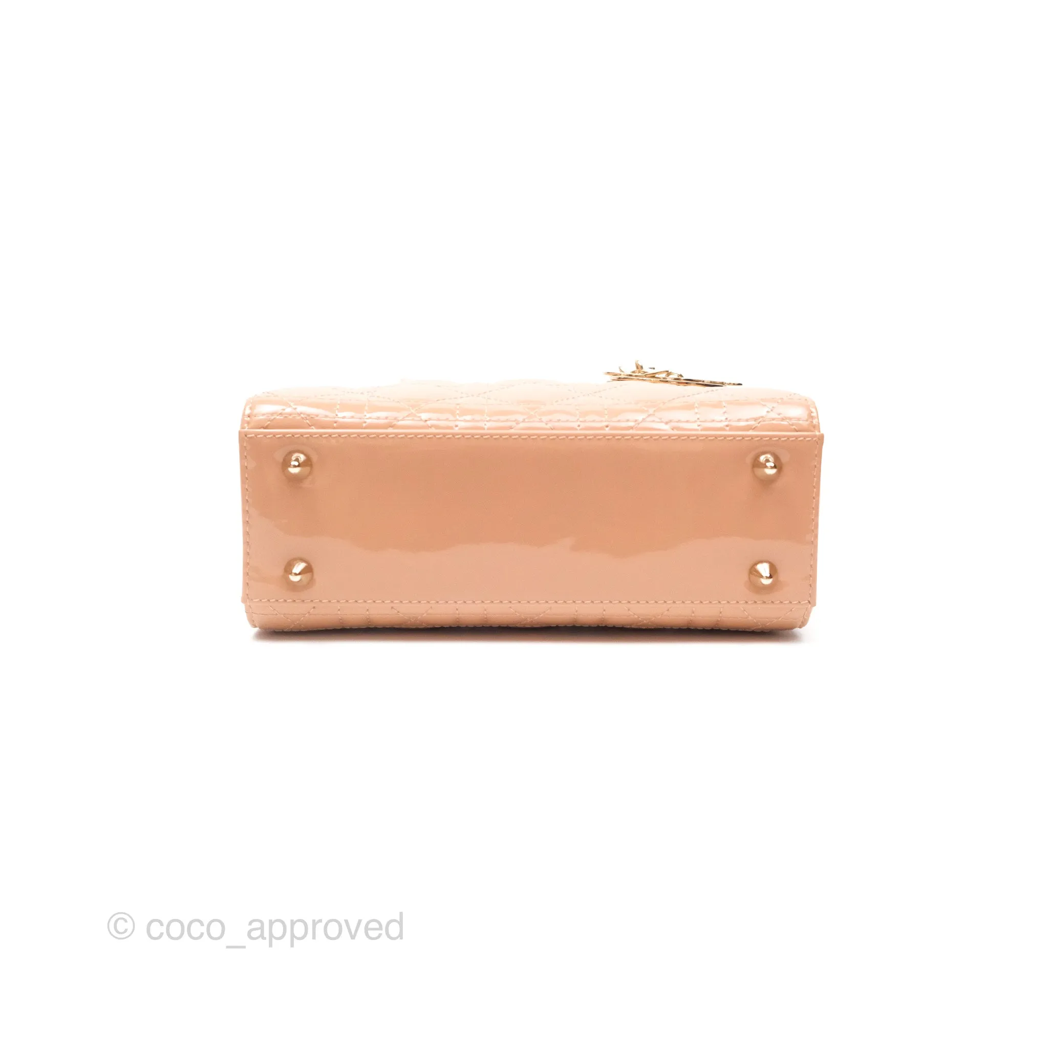 Christian Dior Small Lady Dior My ABCDior Beige Patent Gold Hardware