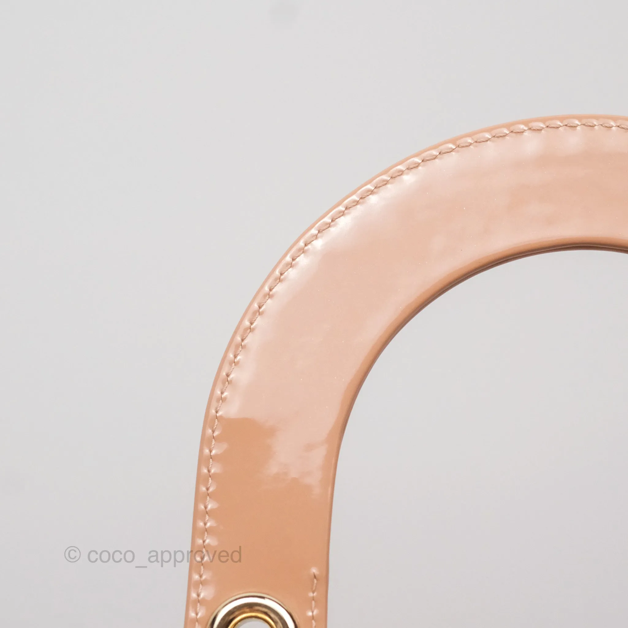 Christian Dior Small Lady Dior My ABCDior Beige Patent Gold Hardware