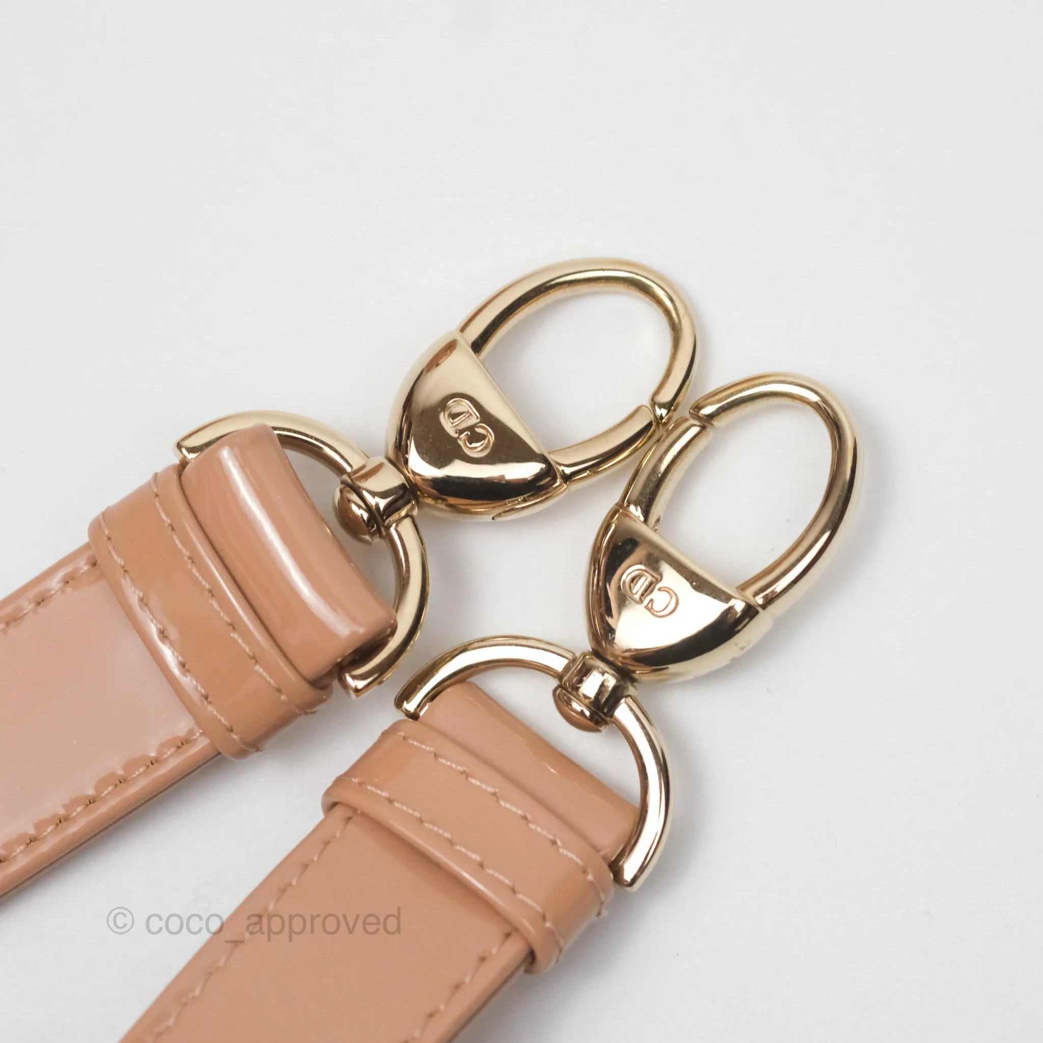 Christian Dior Small Lady Dior My ABCDior Beige Patent Gold Hardware