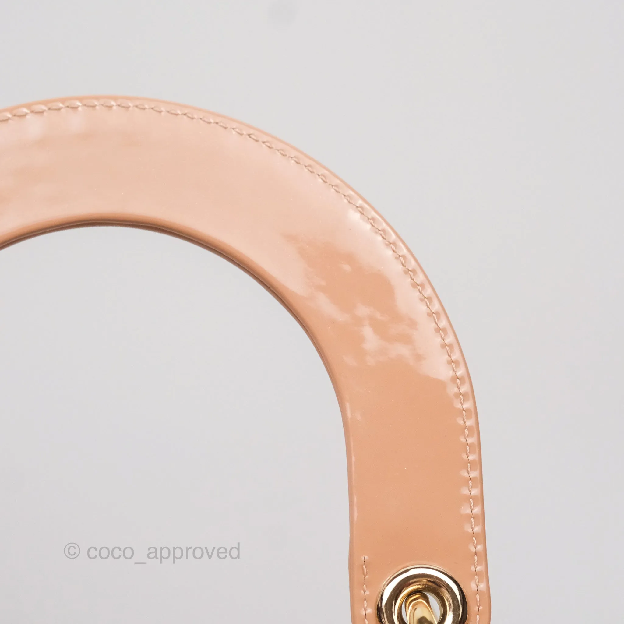 Christian Dior Small Lady Dior My ABCDior Beige Patent Gold Hardware