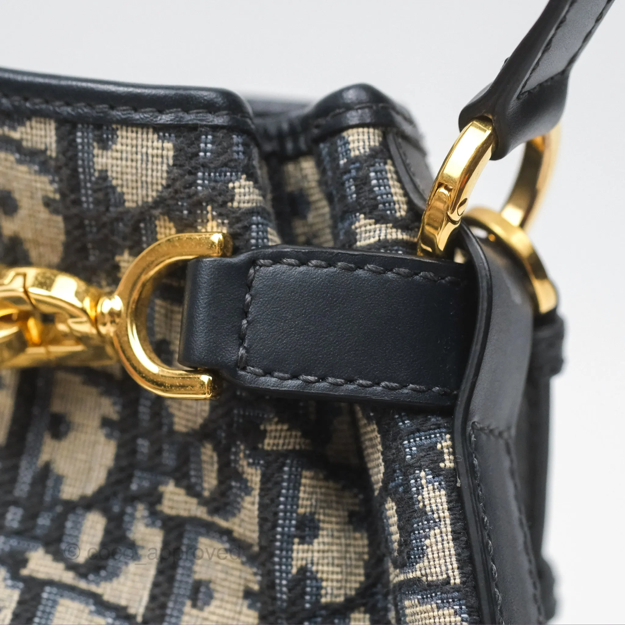 Christian Dior Small O C'est Dior Bucket Bag Blue Dior Oblique Jacquard