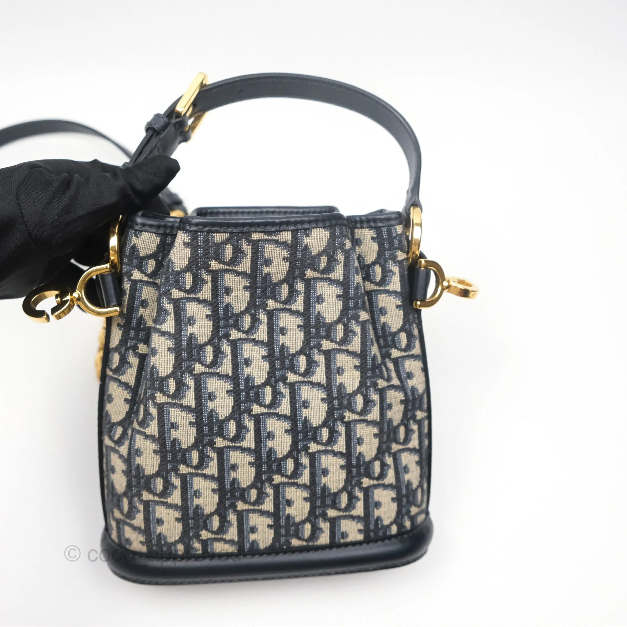 Christian Dior Small O C'est Dior Bucket Bag Blue Dior Oblique Jacquard
