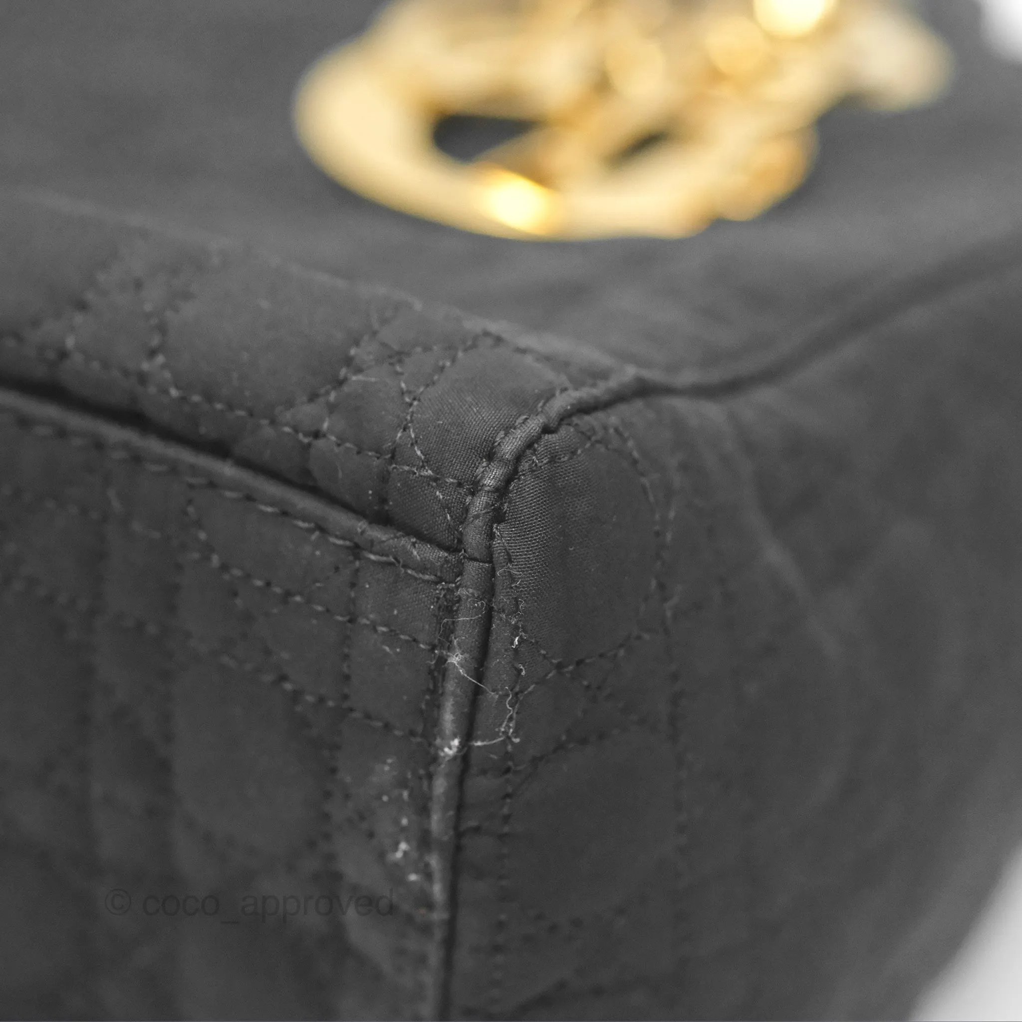 Christian Dior Vintage Medium Cannage Fabric Black Lady Dior Gold Hardware
