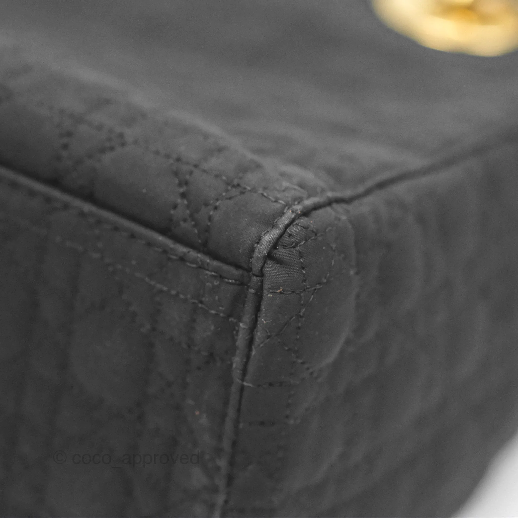 Christian Dior Vintage Medium Cannage Fabric Black Lady Dior Gold Hardware