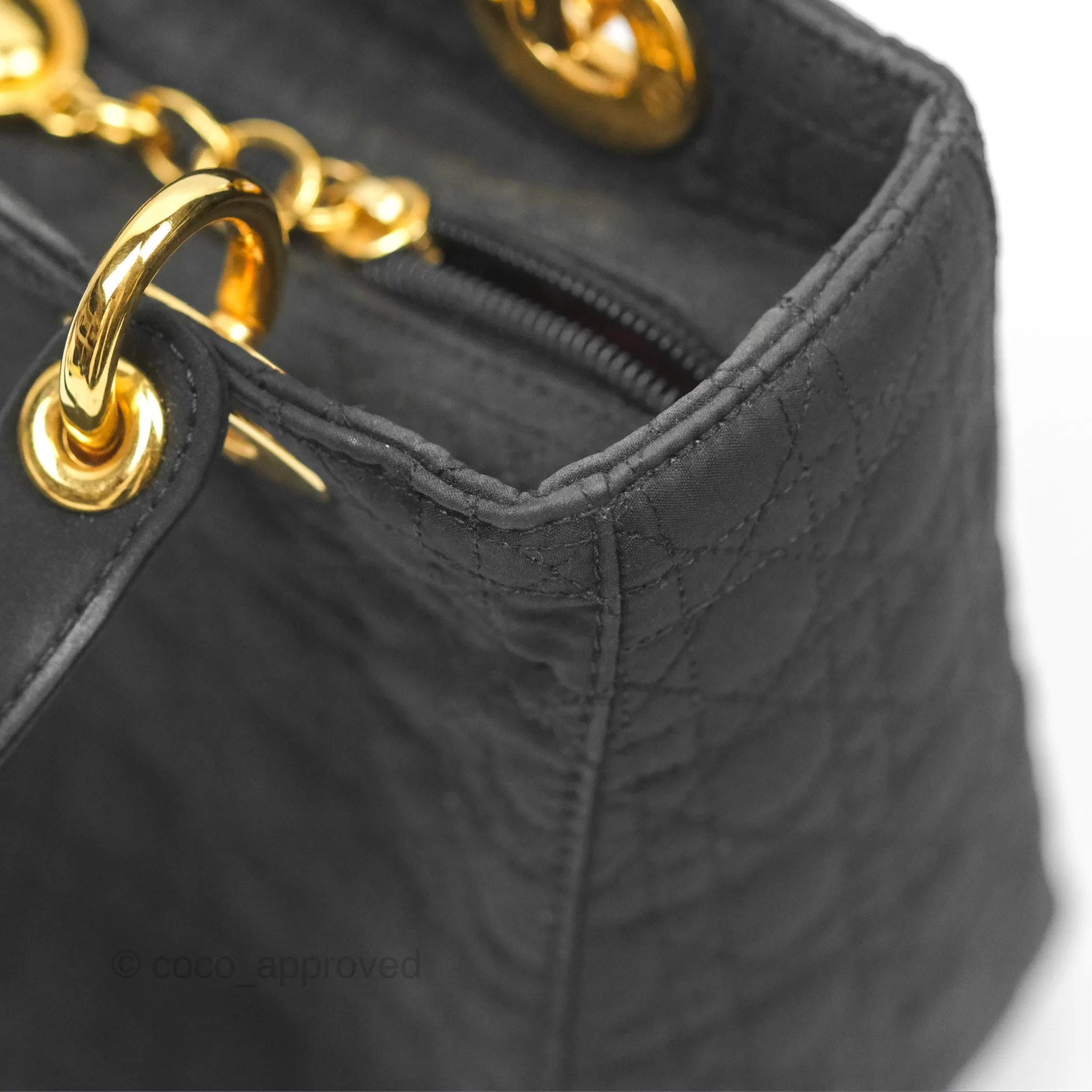 Christian Dior Vintage Medium Cannage Fabric Black Lady Dior Gold Hardware