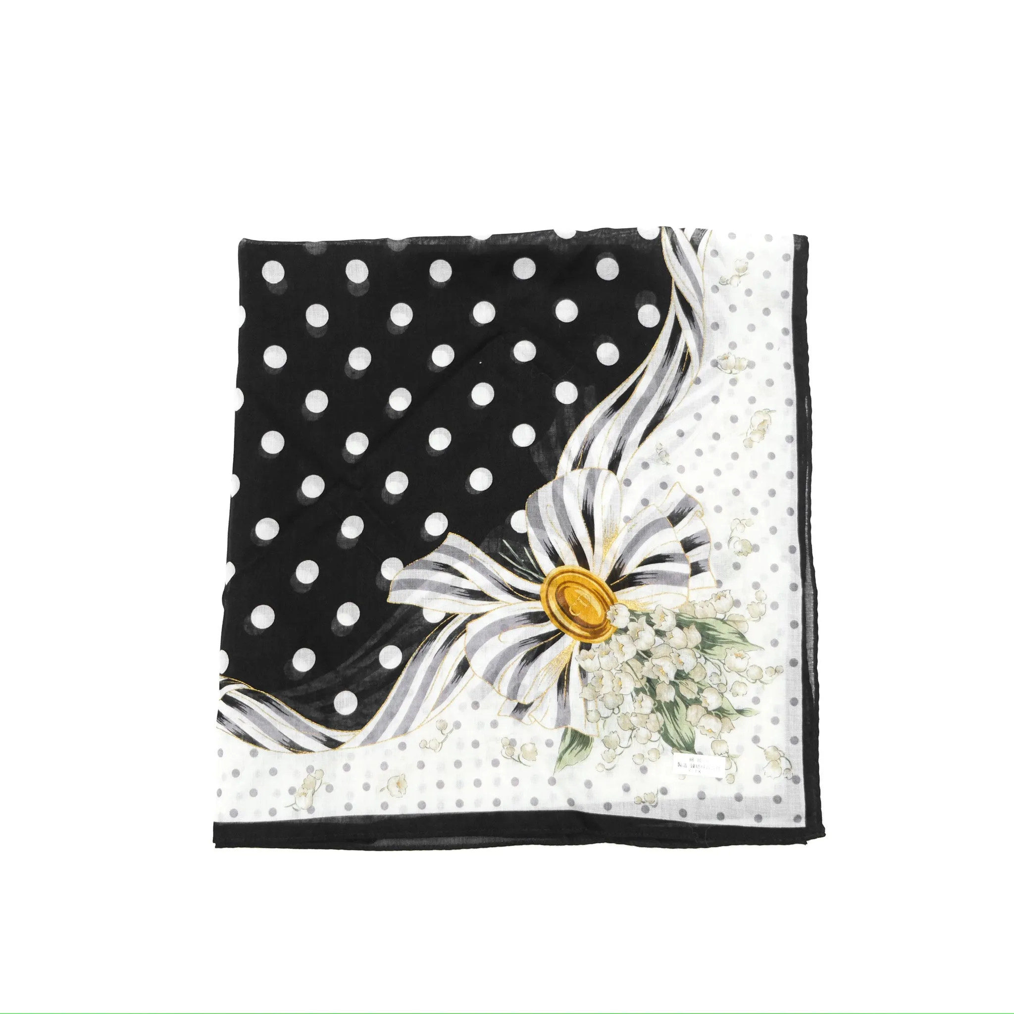 Christian Dior Vintage Scarf Black/ White Cotton
