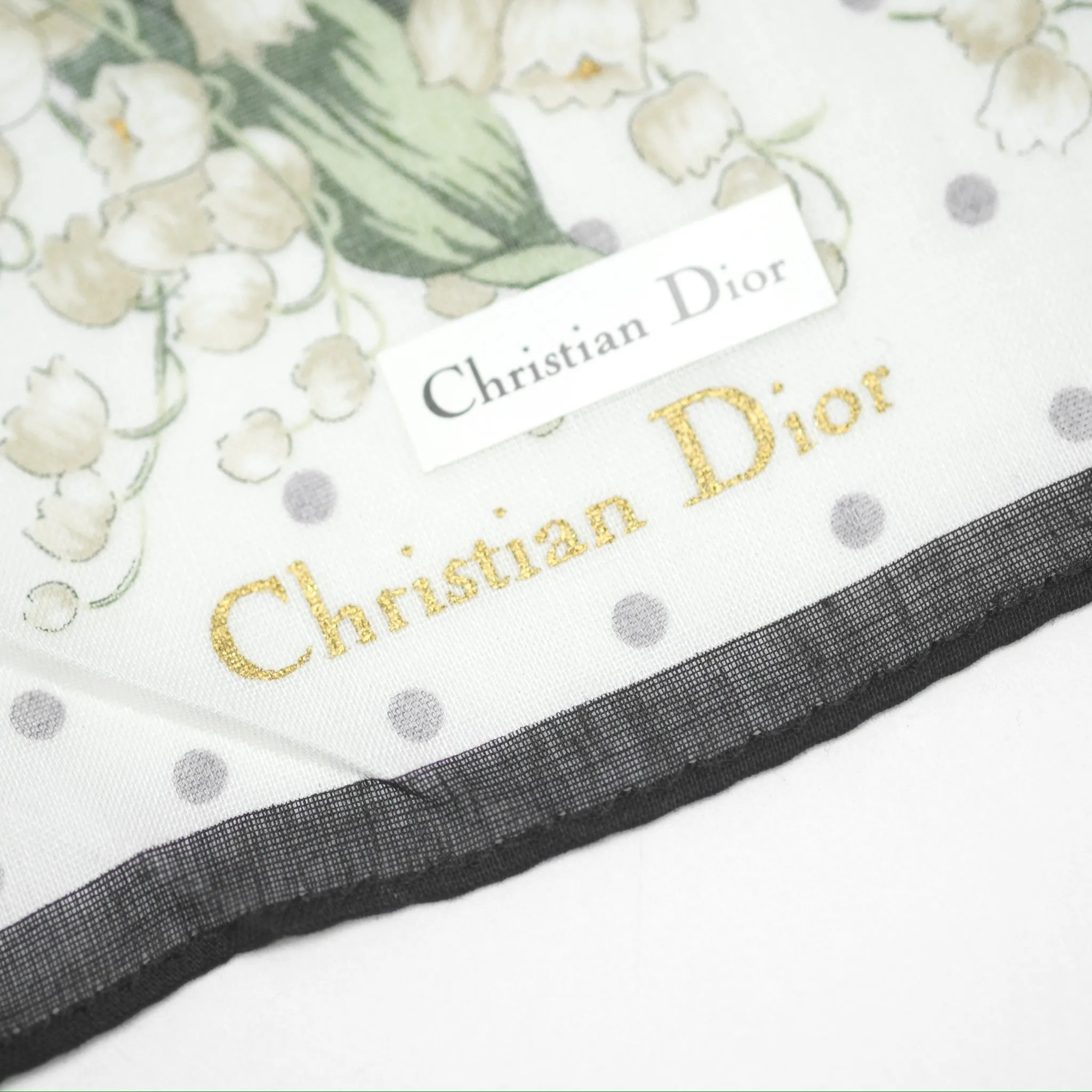 Christian Dior Vintage Scarf Black/ White Cotton