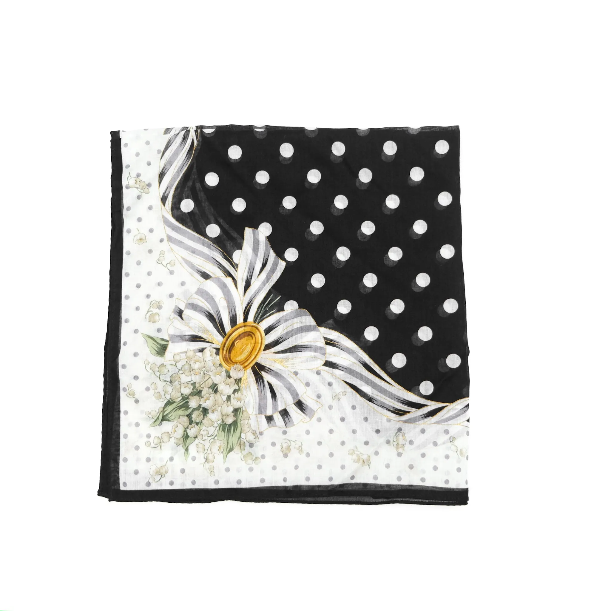 Christian Dior Vintage Scarf Black/ White Cotton