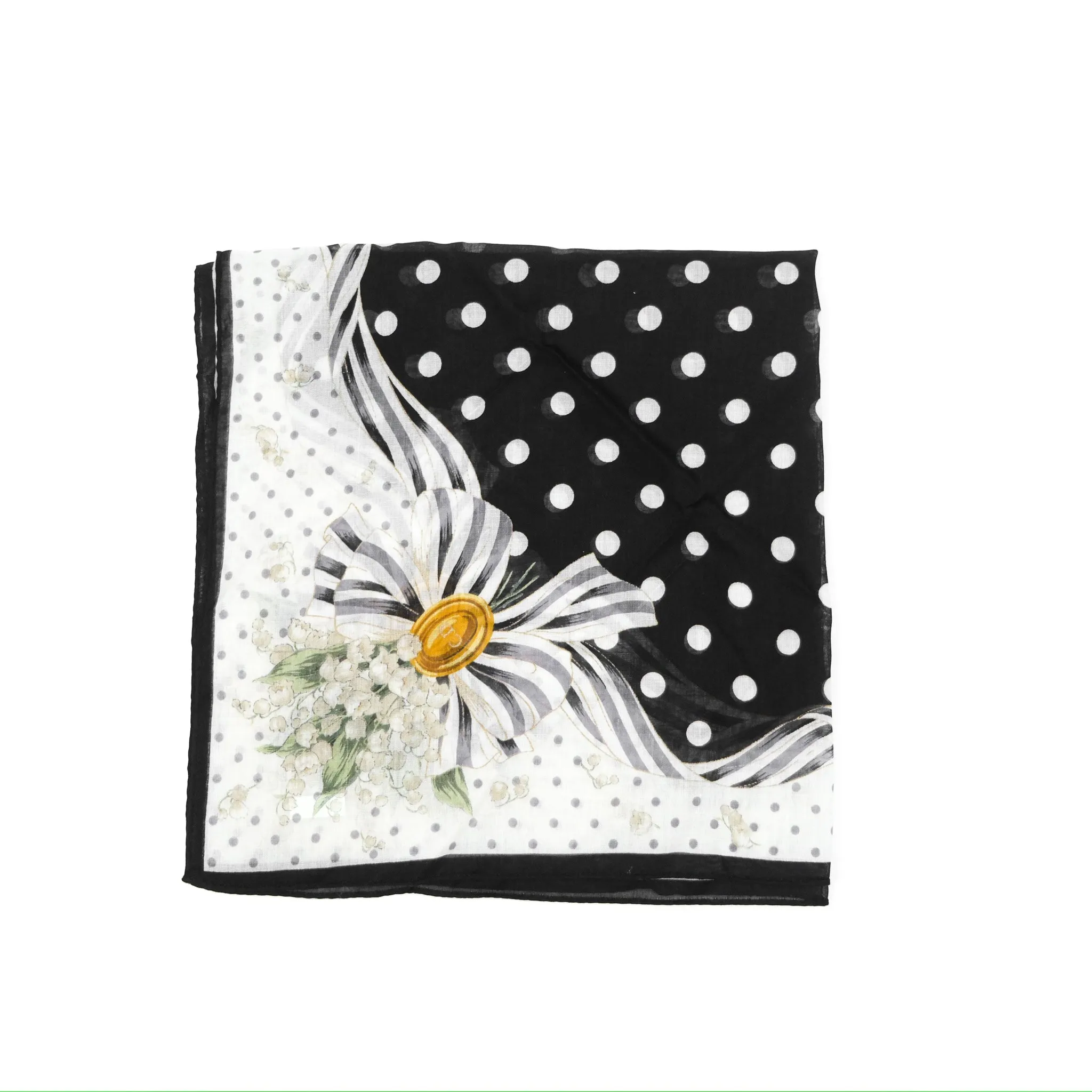 Christian Dior Vintage Scarf Black/ White Cotton