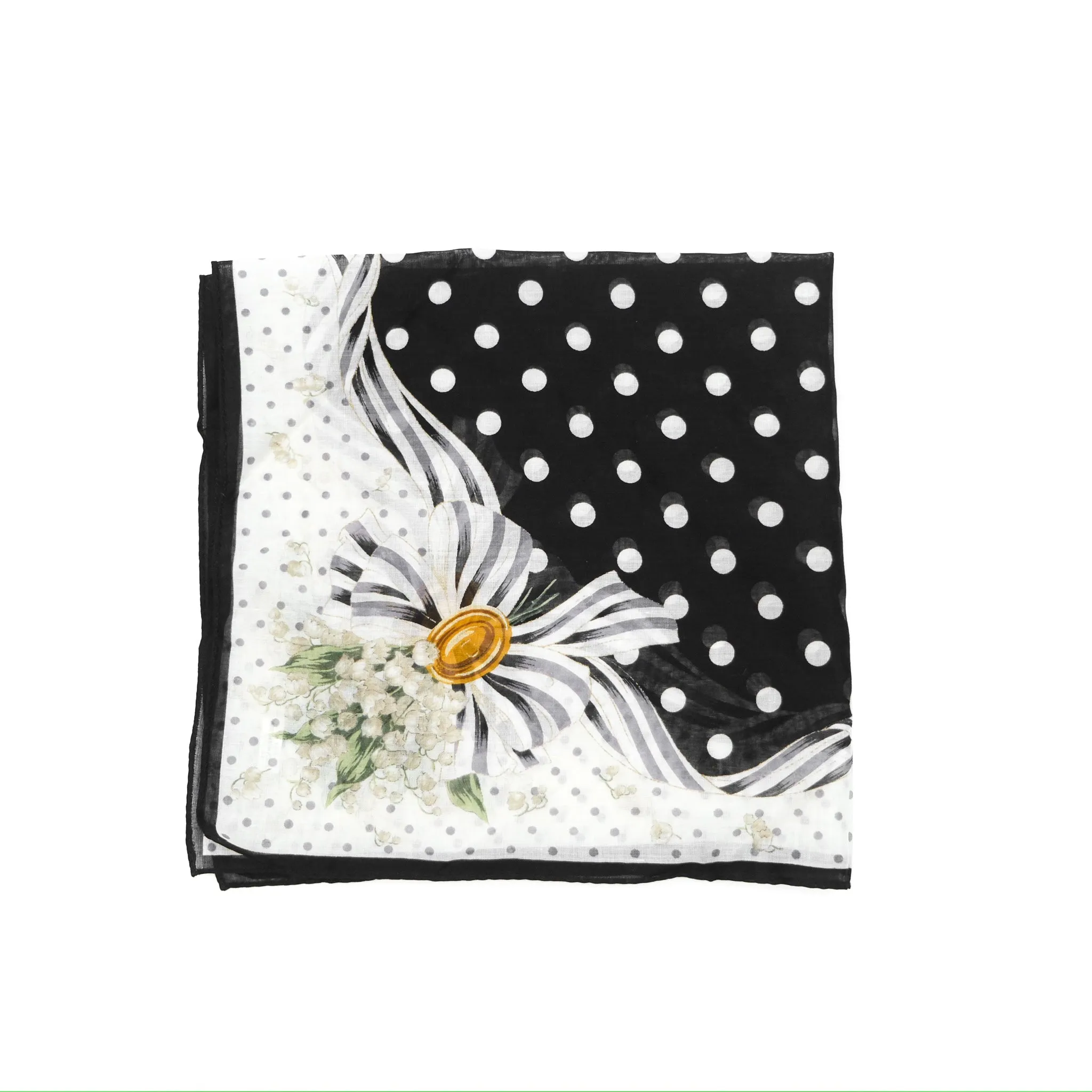Christian Dior Vintage Scarf Black/ White Cotton