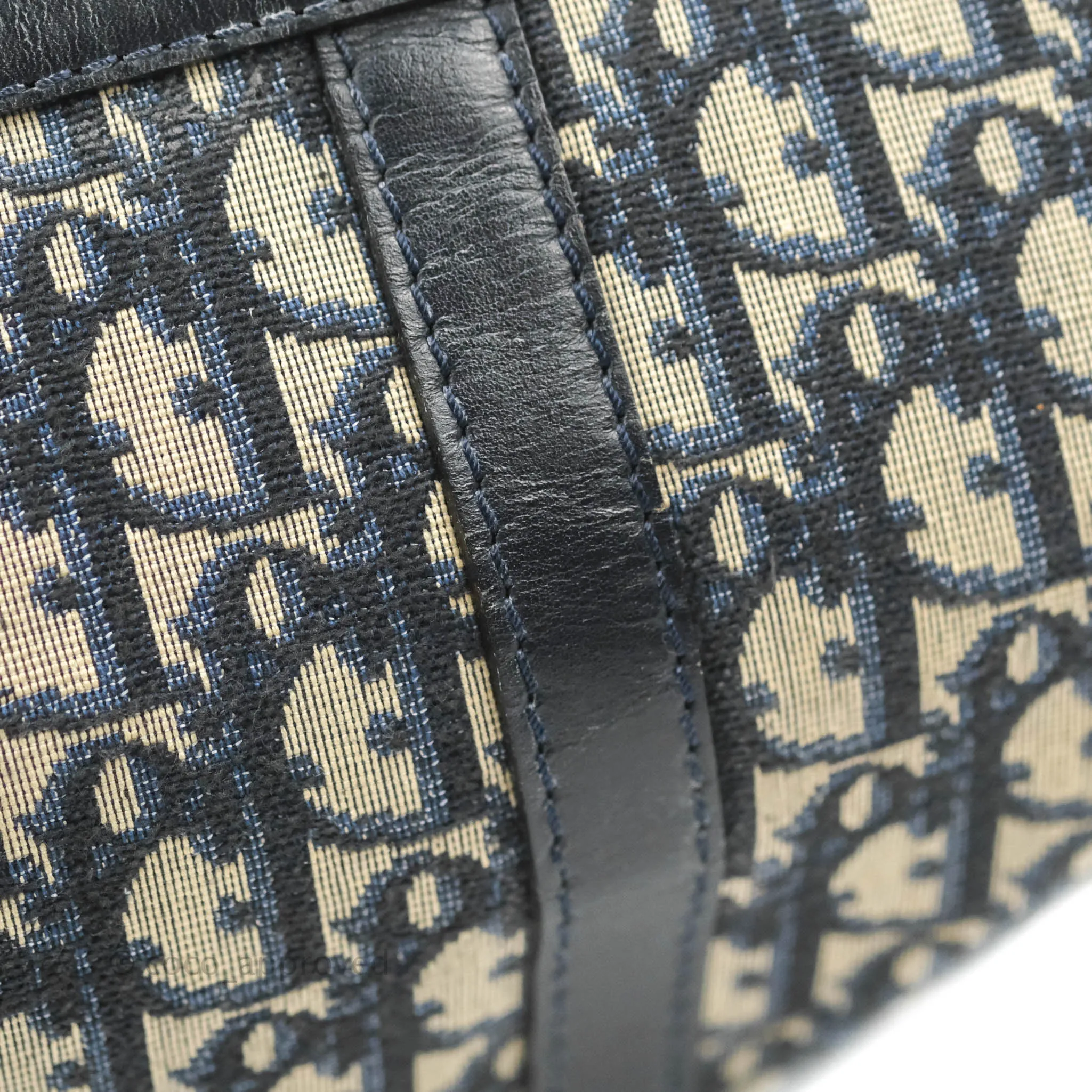 Christian Dior Vintage Trotter 30 Boston Bag Navy
