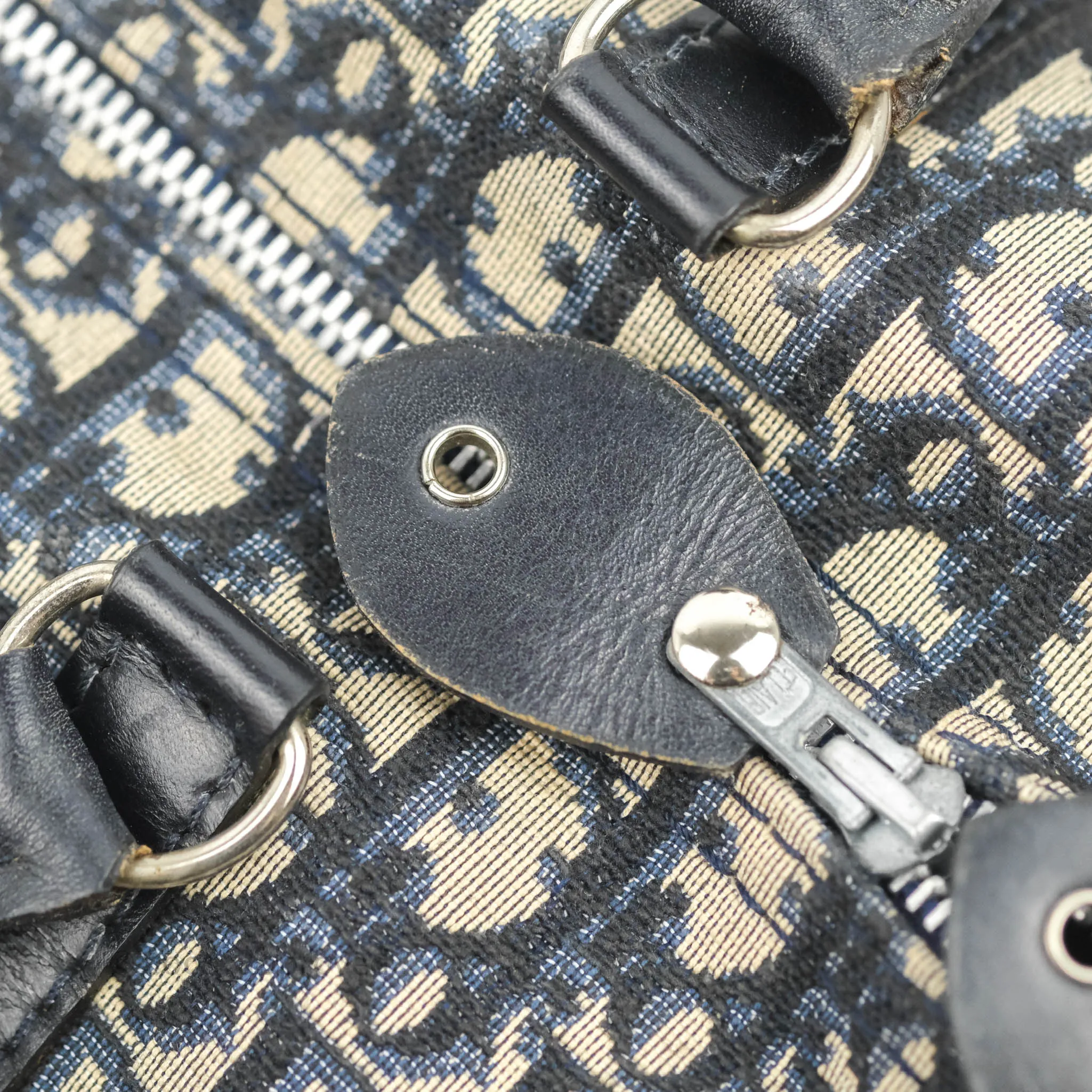 Christian Dior Vintage Trotter 30 Boston Bag Navy