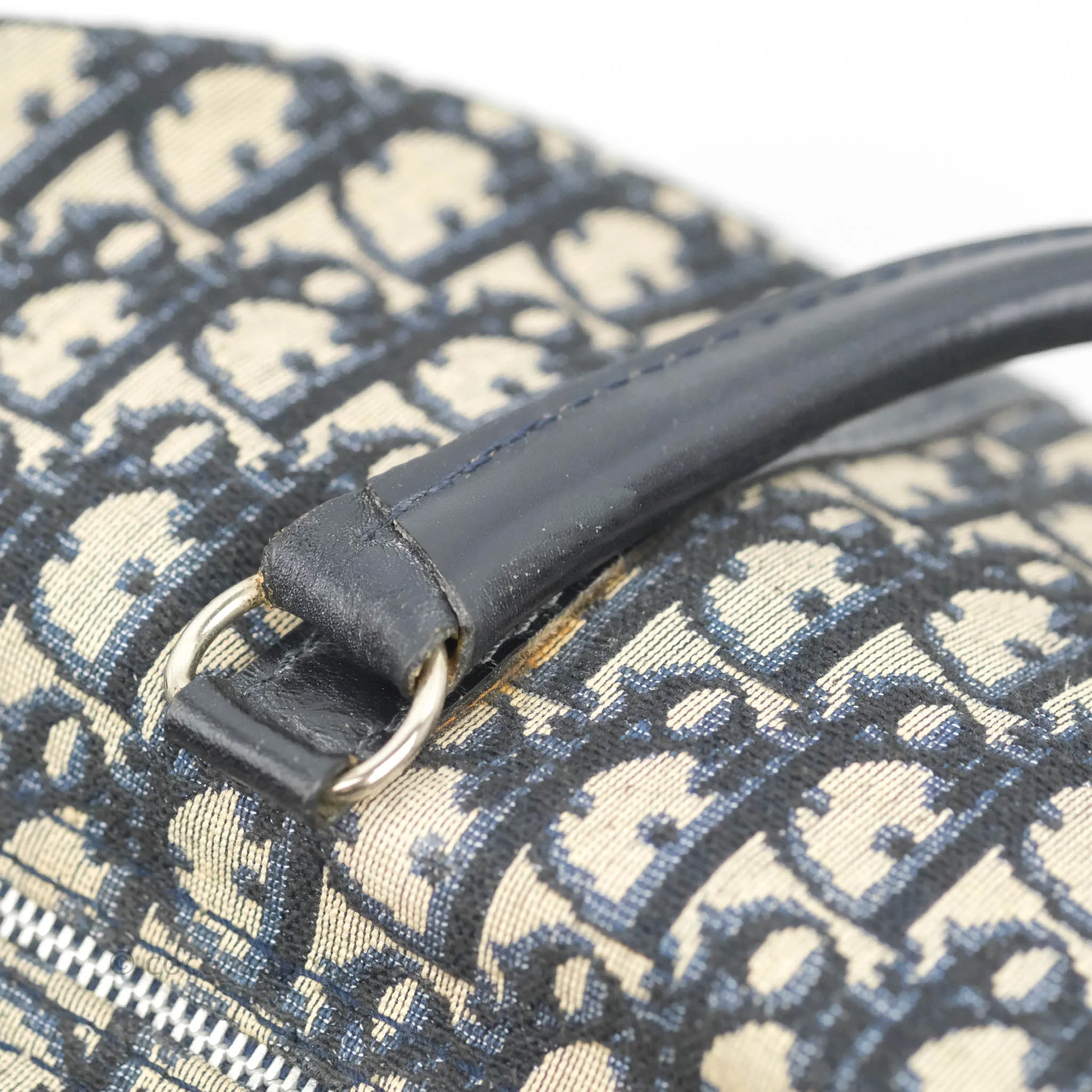 Christian Dior Vintage Trotter 30 Boston Bag Navy