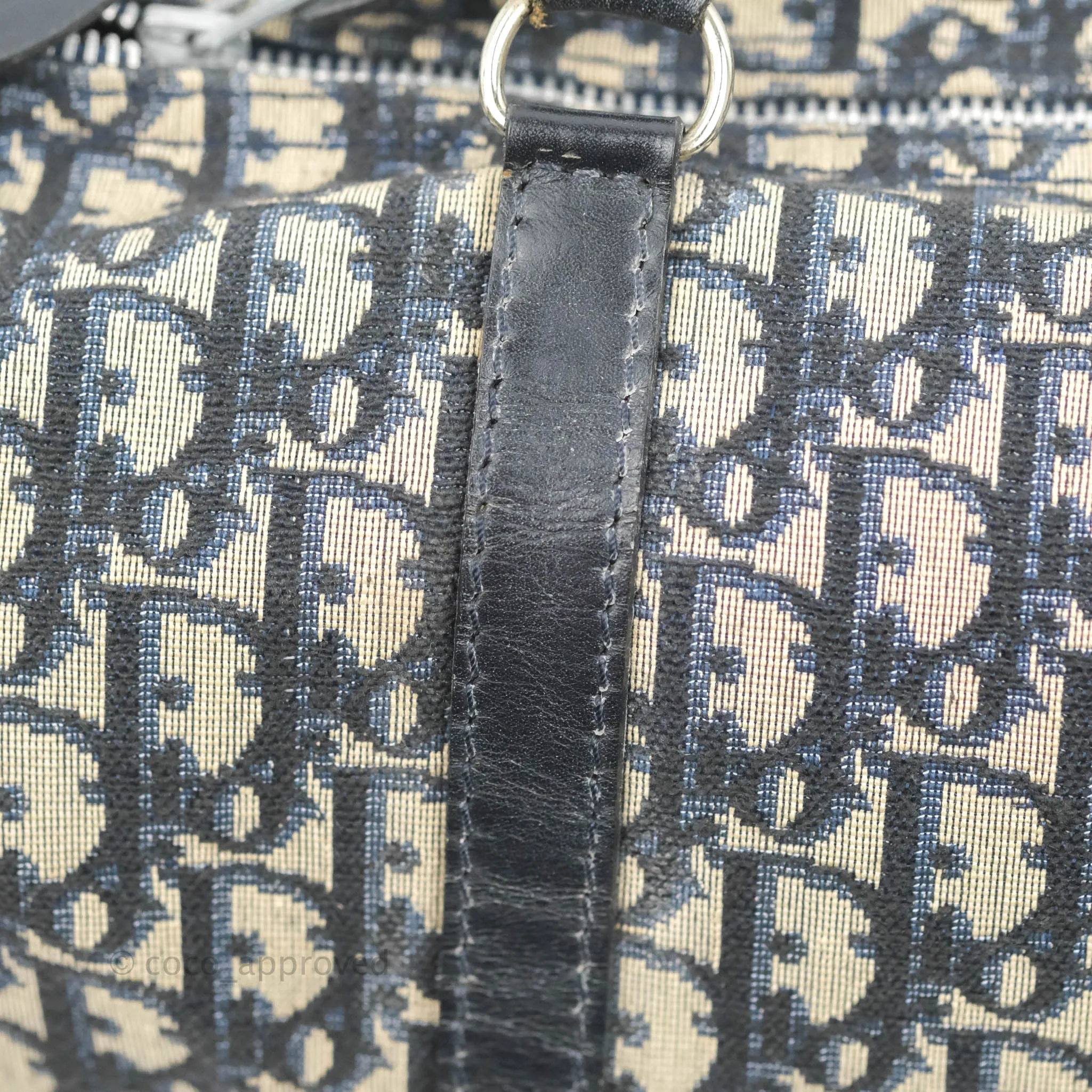 Christian Dior Vintage Trotter 30 Boston Bag Navy