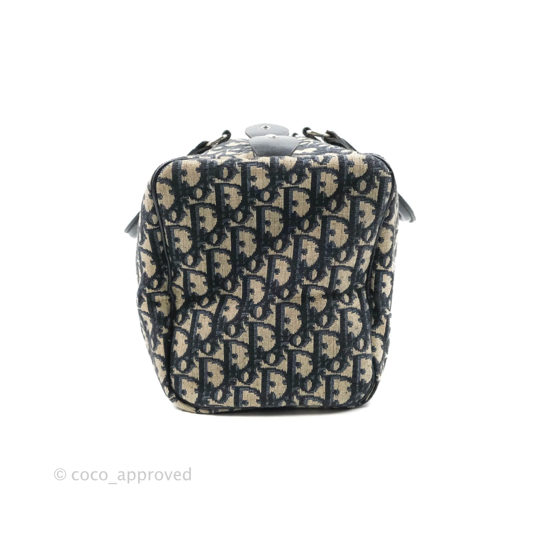 Christian Dior Vintage Trotter 30 Boston Bag Navy