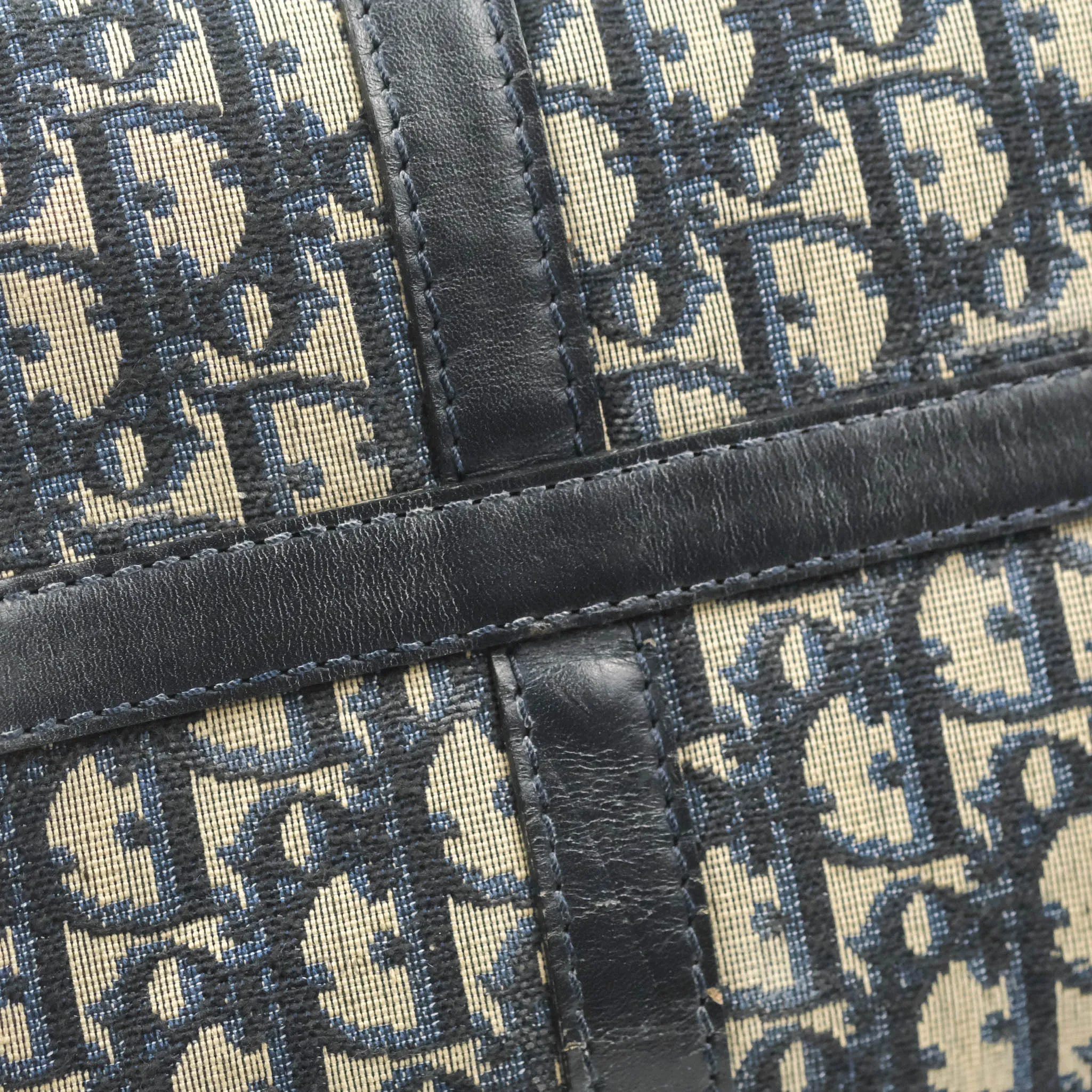 Christian Dior Vintage Trotter 30 Boston Bag Navy