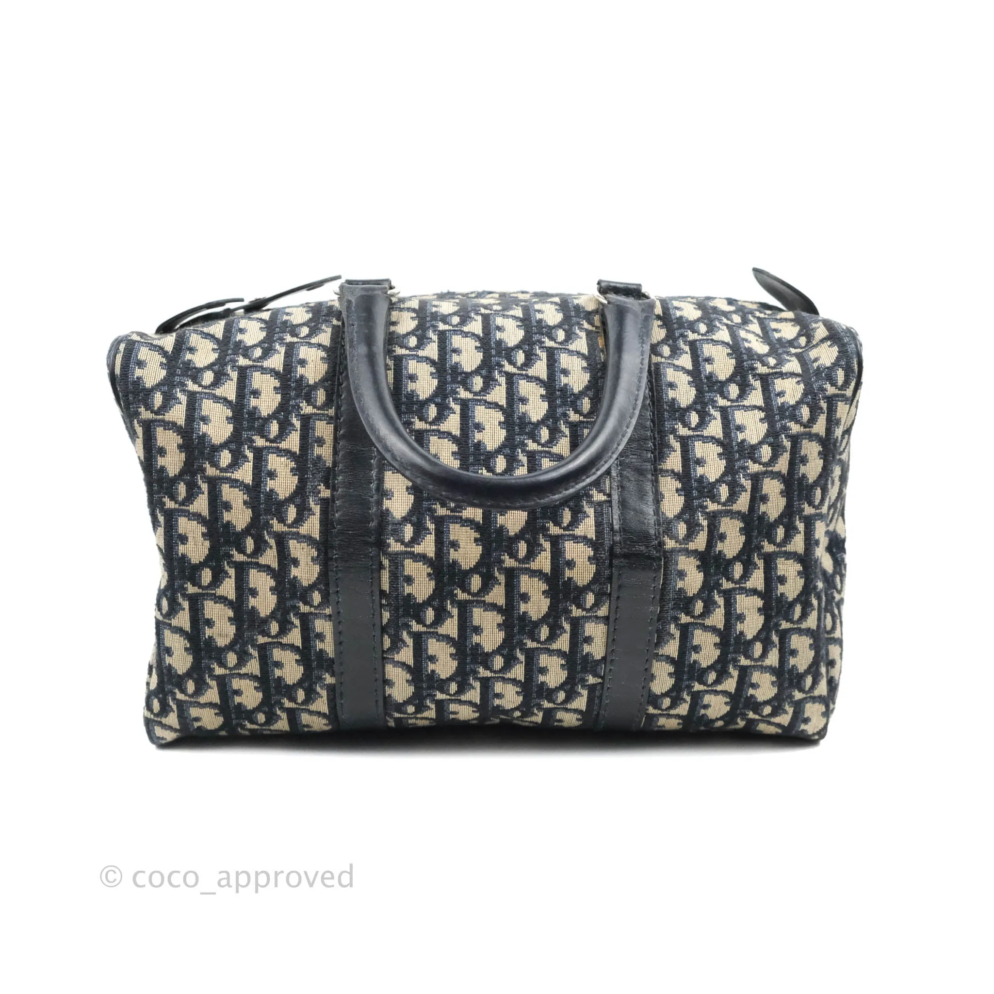 Christian Dior Vintage Trotter 30 Boston Bag Navy
