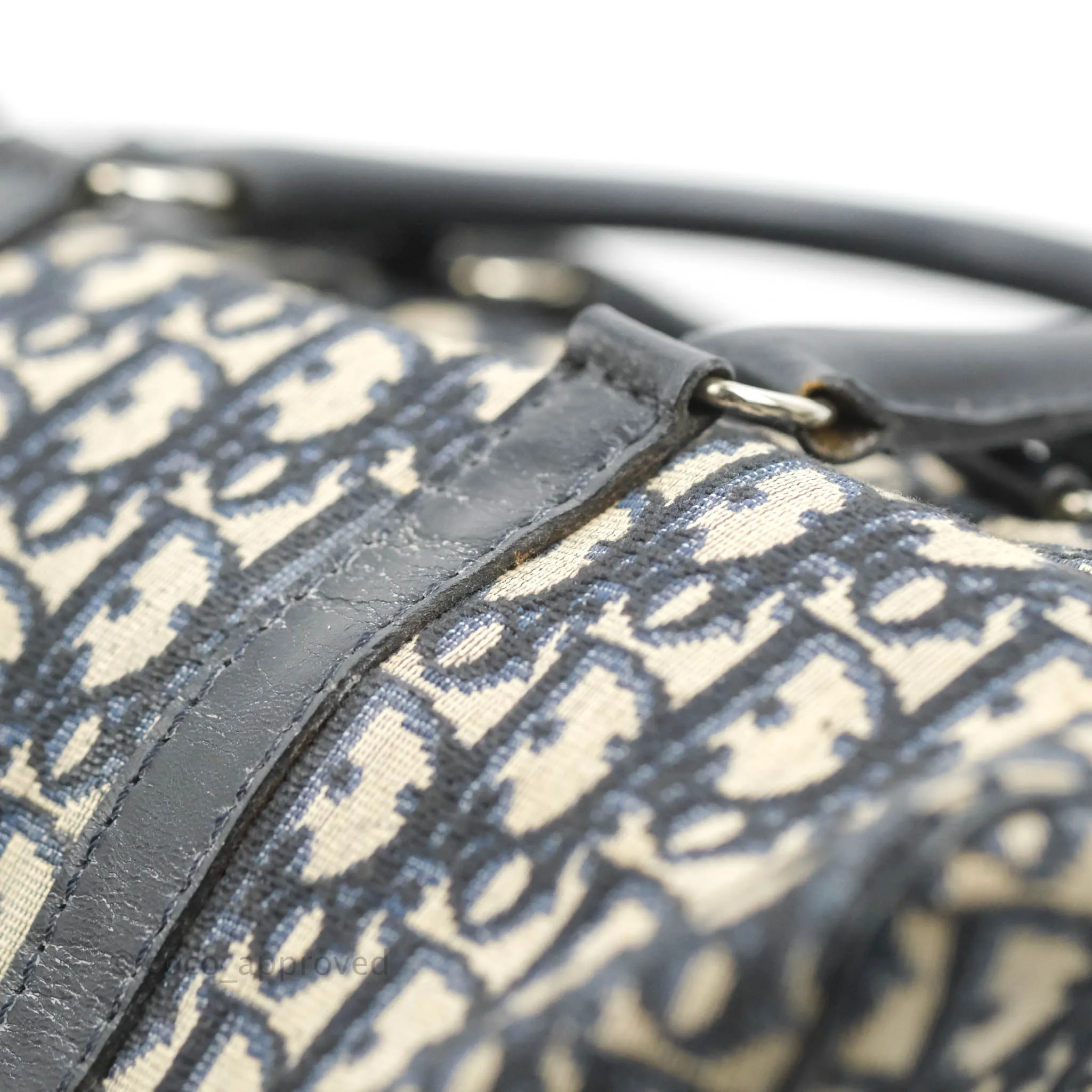 Christian Dior Vintage Trotter 30 Boston Bag Navy