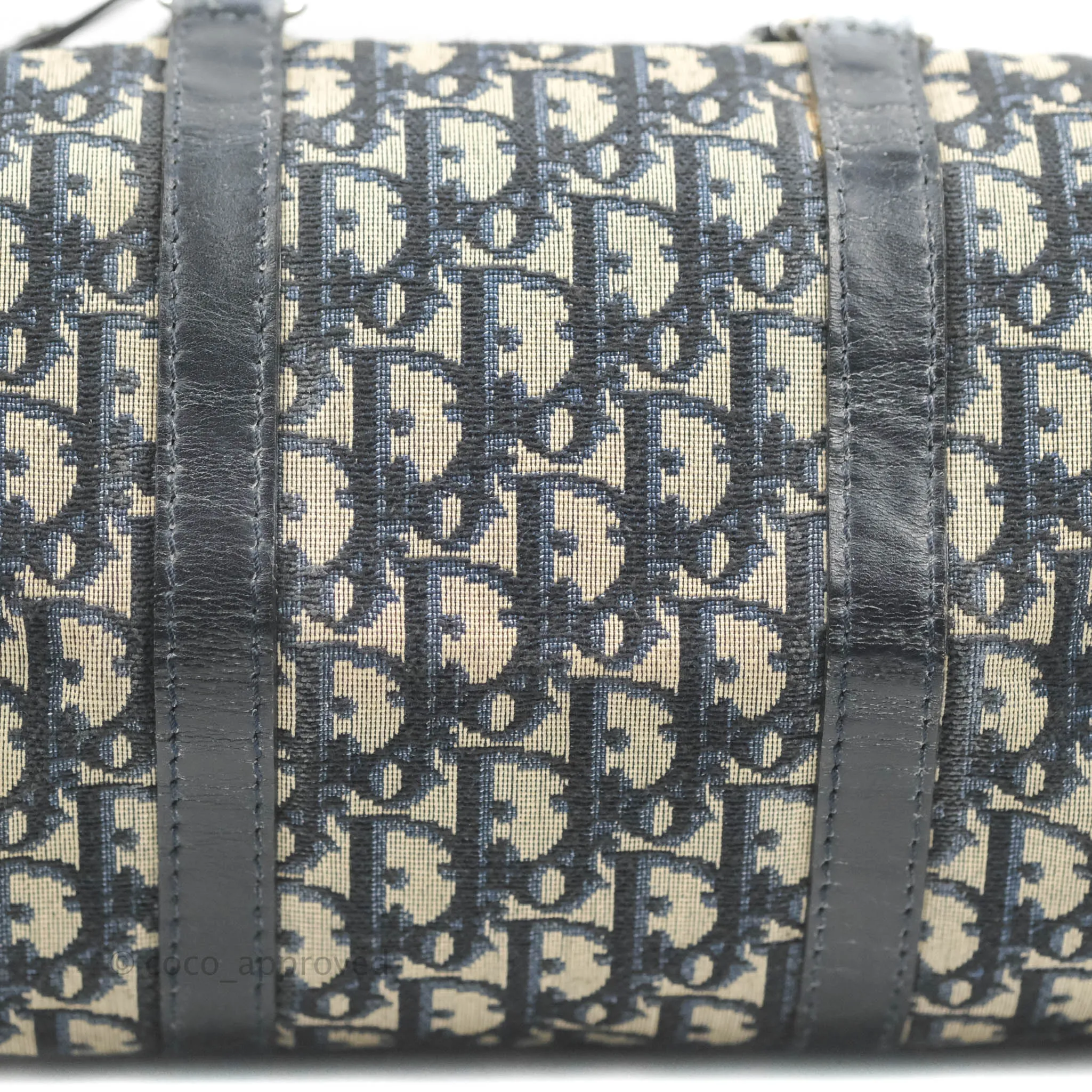 Christian Dior Vintage Trotter 30 Boston Bag Navy