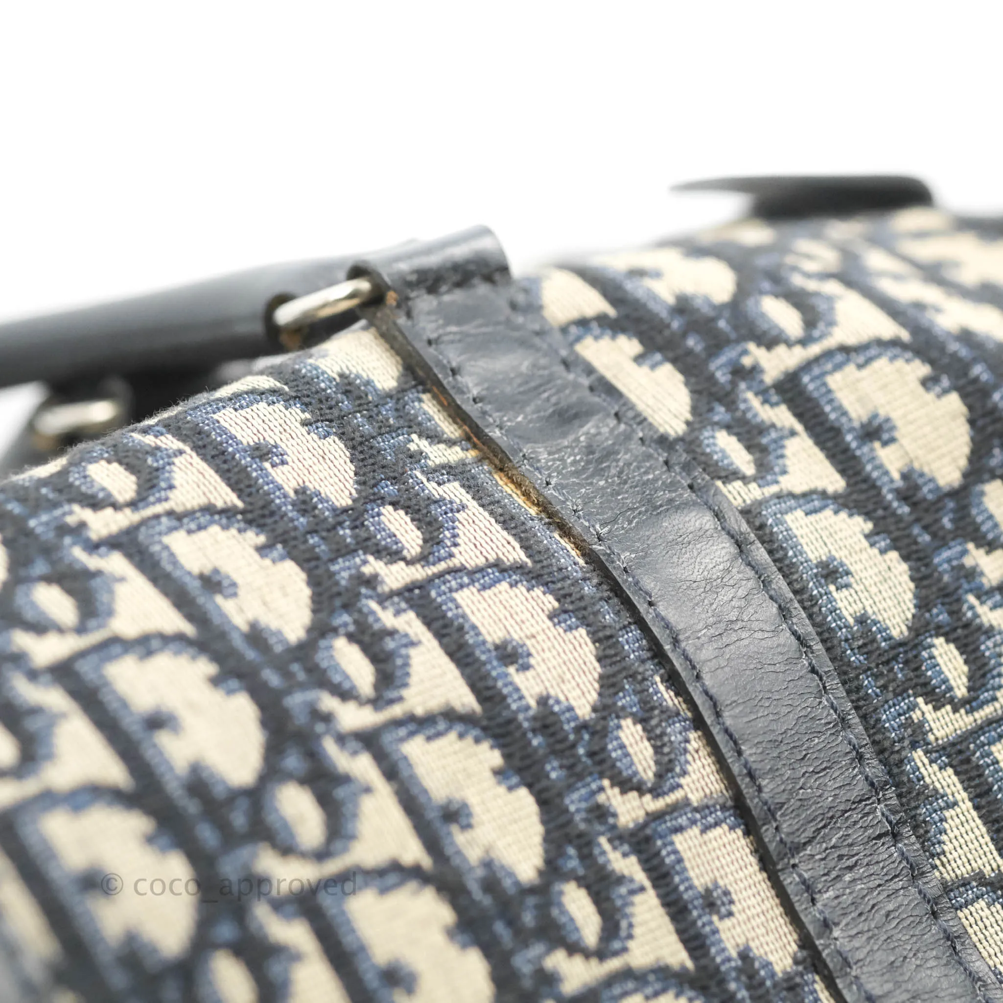 Christian Dior Vintage Trotter 30 Boston Bag Navy