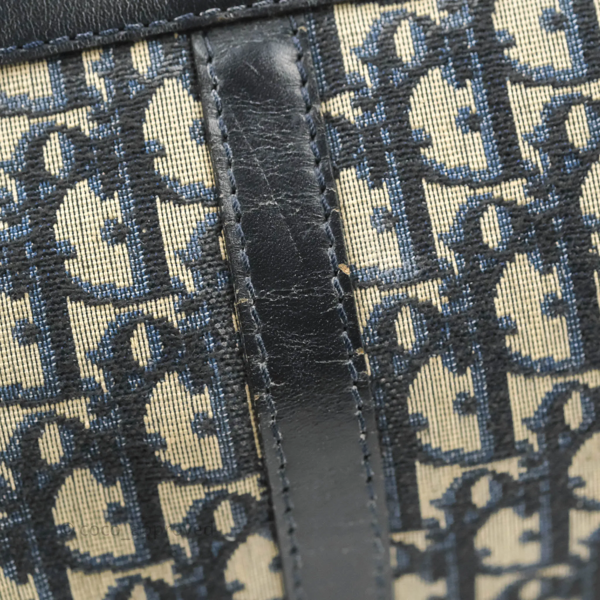 Christian Dior Vintage Trotter 30 Boston Bag Navy
