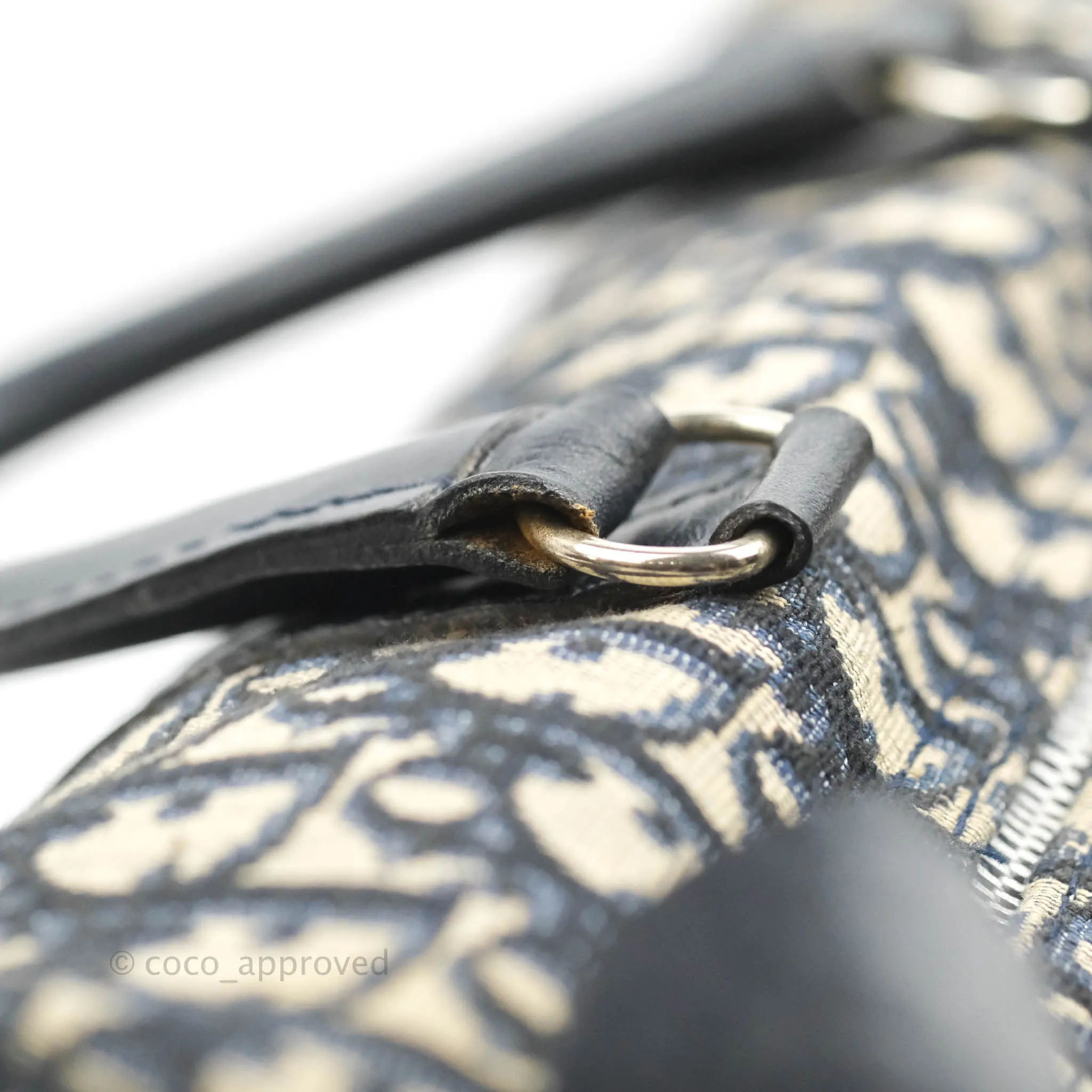 Christian Dior Vintage Trotter 30 Boston Bag Navy