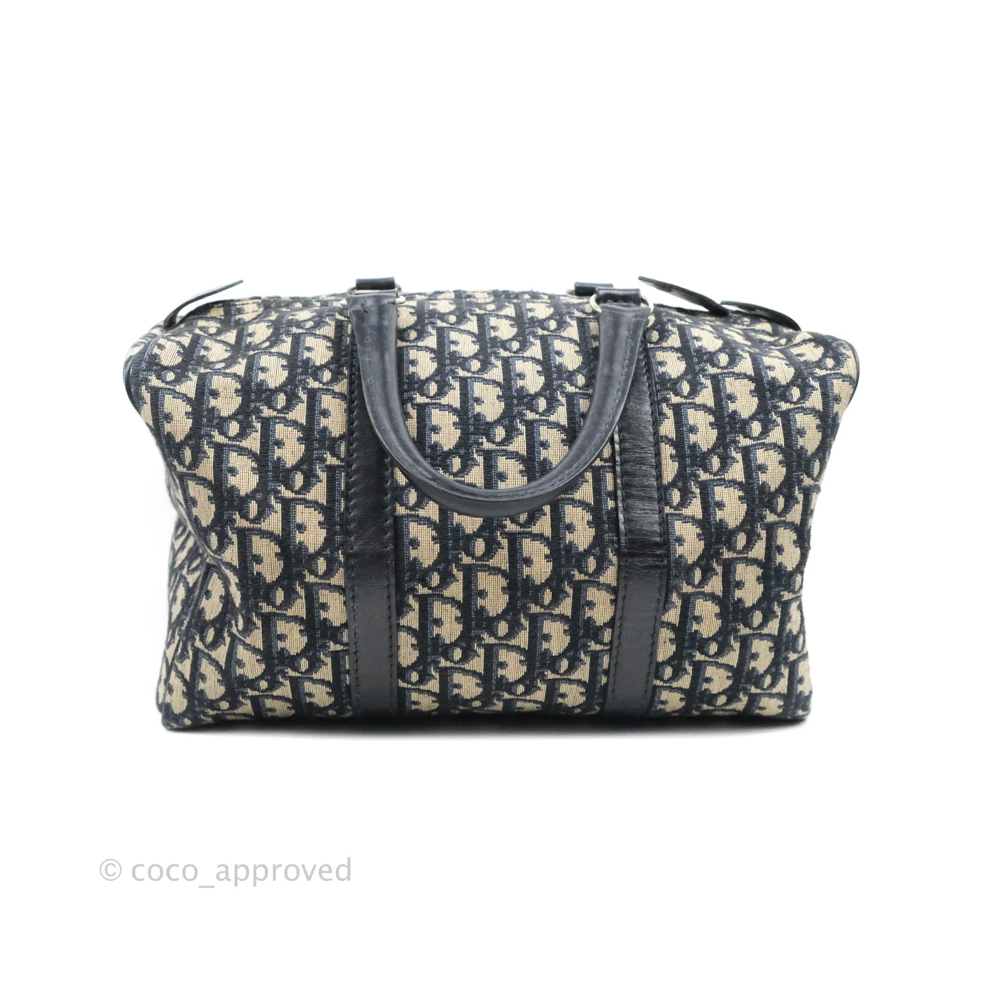 Christian Dior Vintage Trotter 30 Boston Bag Navy