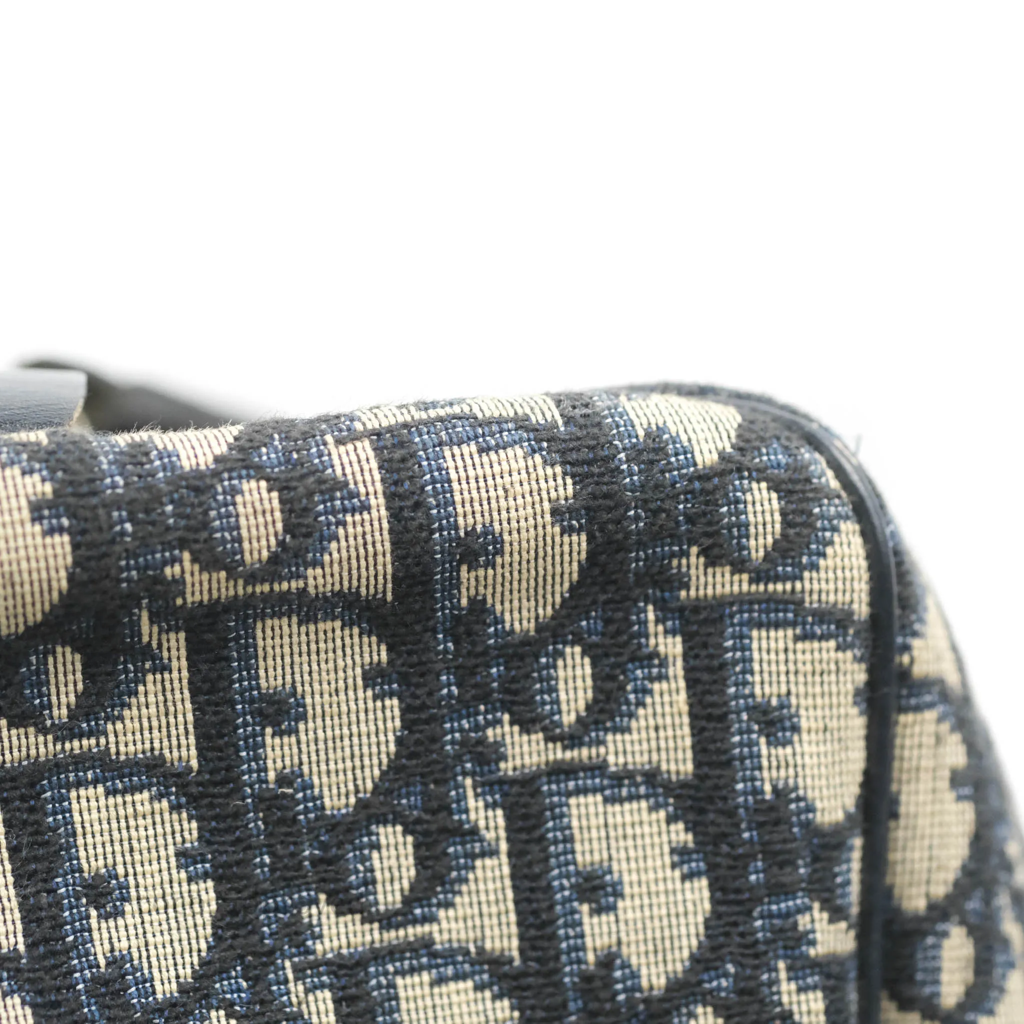 Christian Dior Vintage Trotter 30 Boston Bag Navy