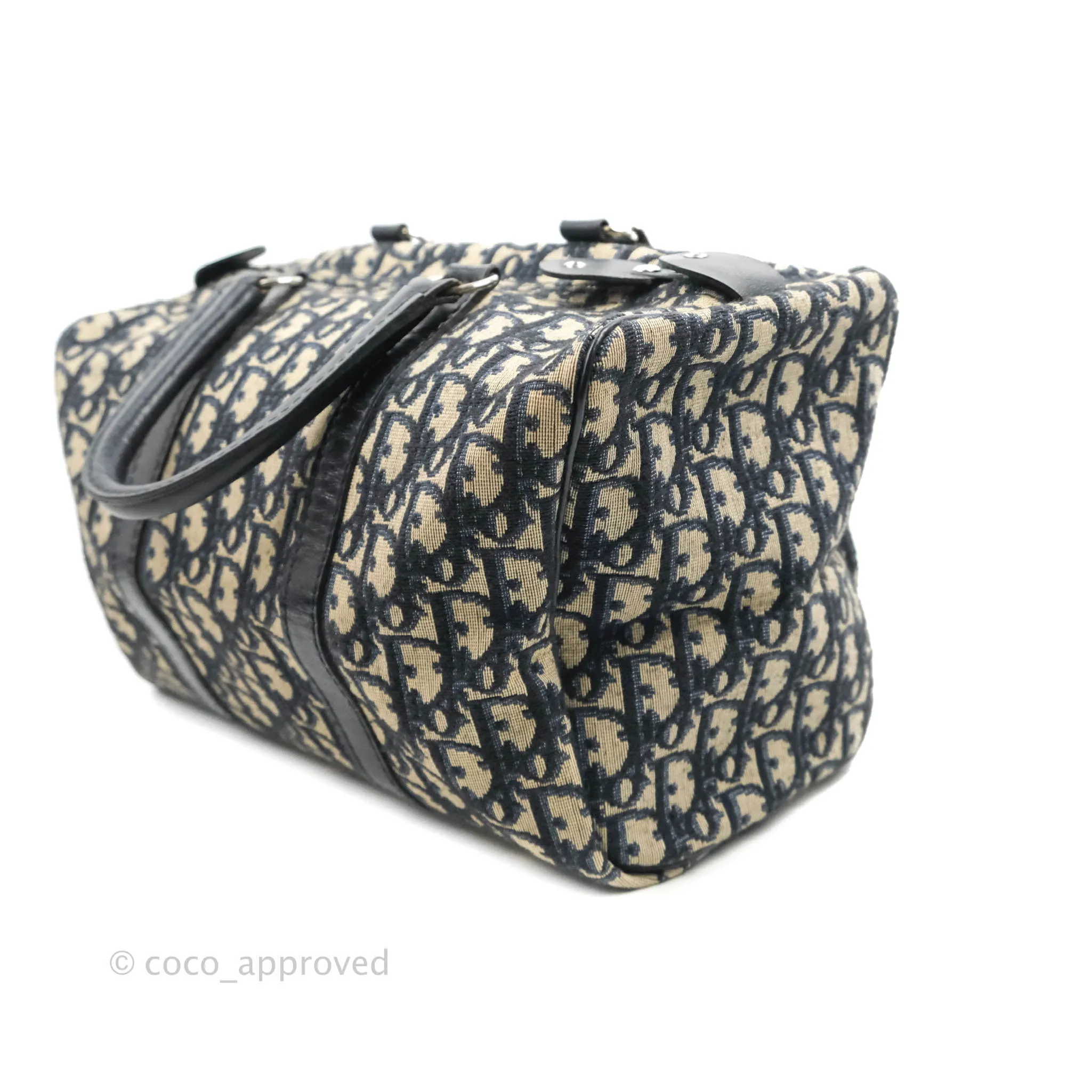 Christian Dior Vintage Trotter 30 Boston Bag Navy