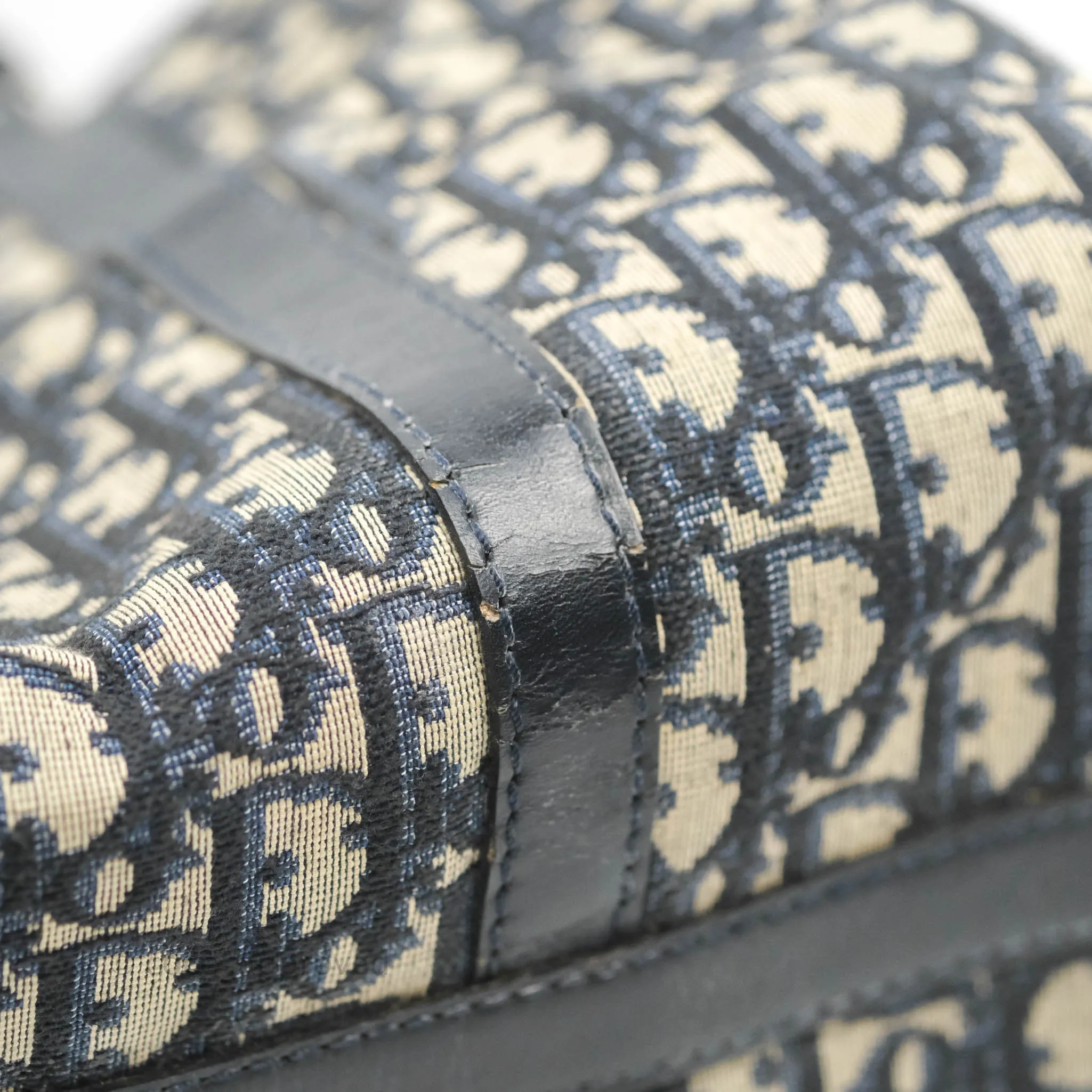 Christian Dior Vintage Trotter 30 Boston Bag Navy