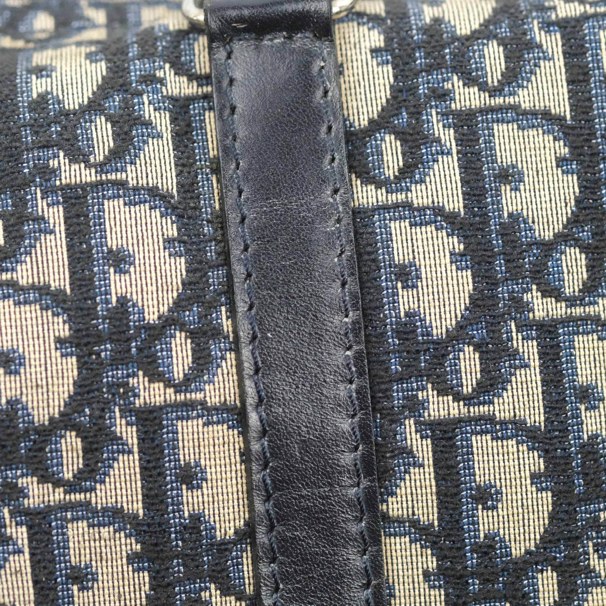 Christian Dior Vintage Trotter 30 Boston Bag Navy