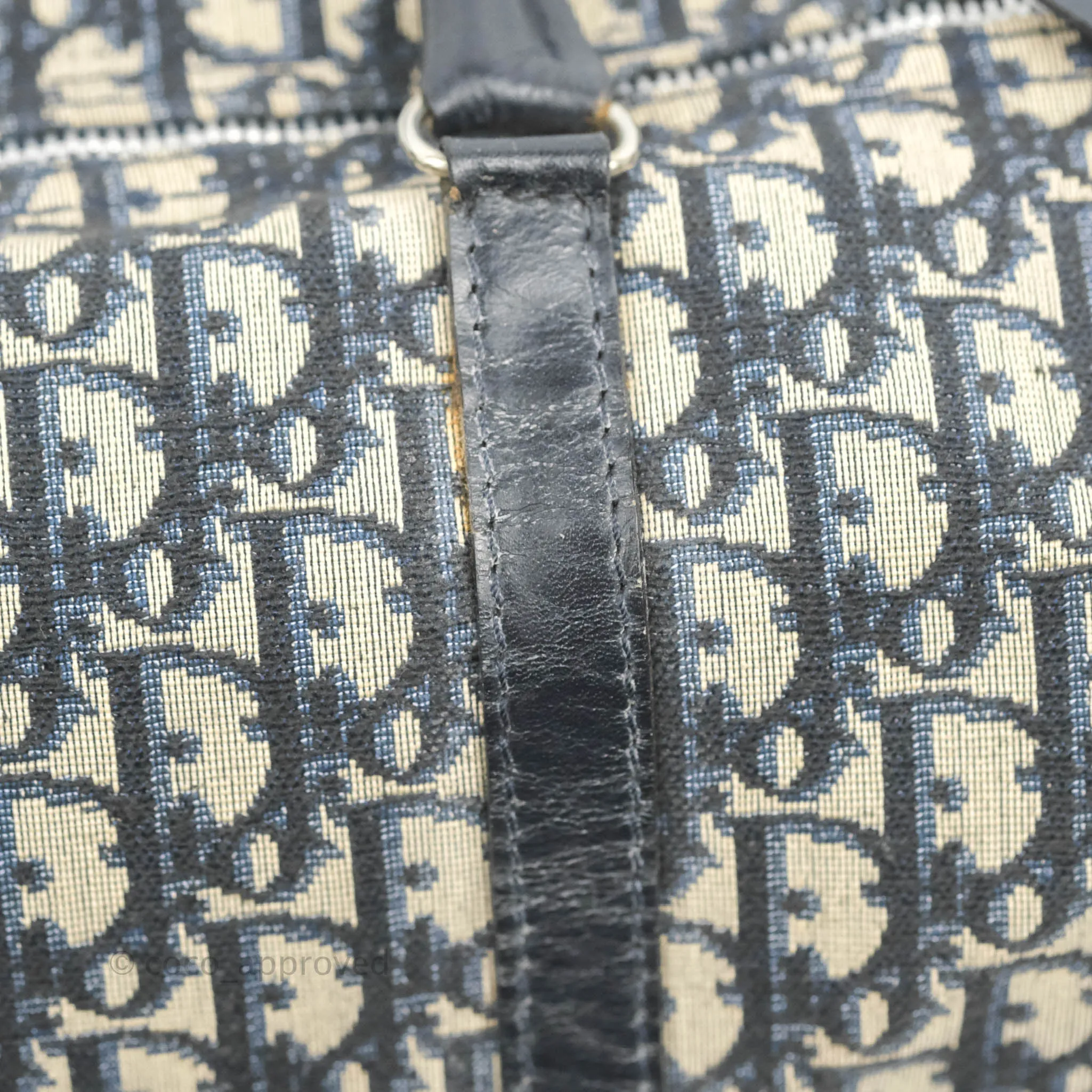 Christian Dior Vintage Trotter 30 Boston Bag Navy