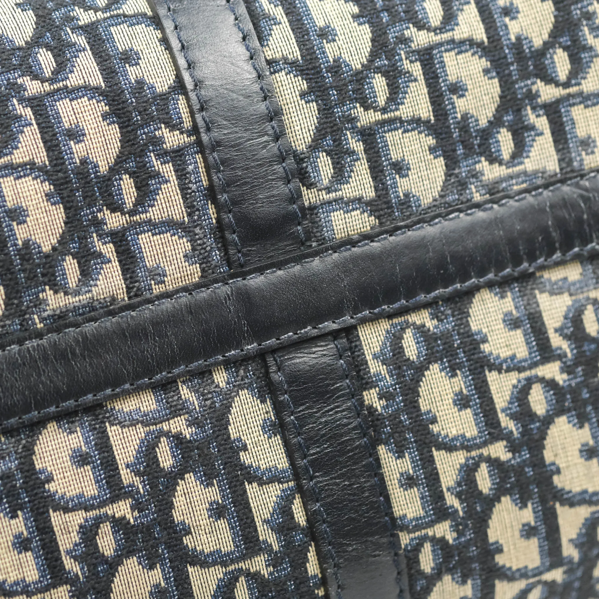 Christian Dior Vintage Trotter 30 Boston Bag Navy