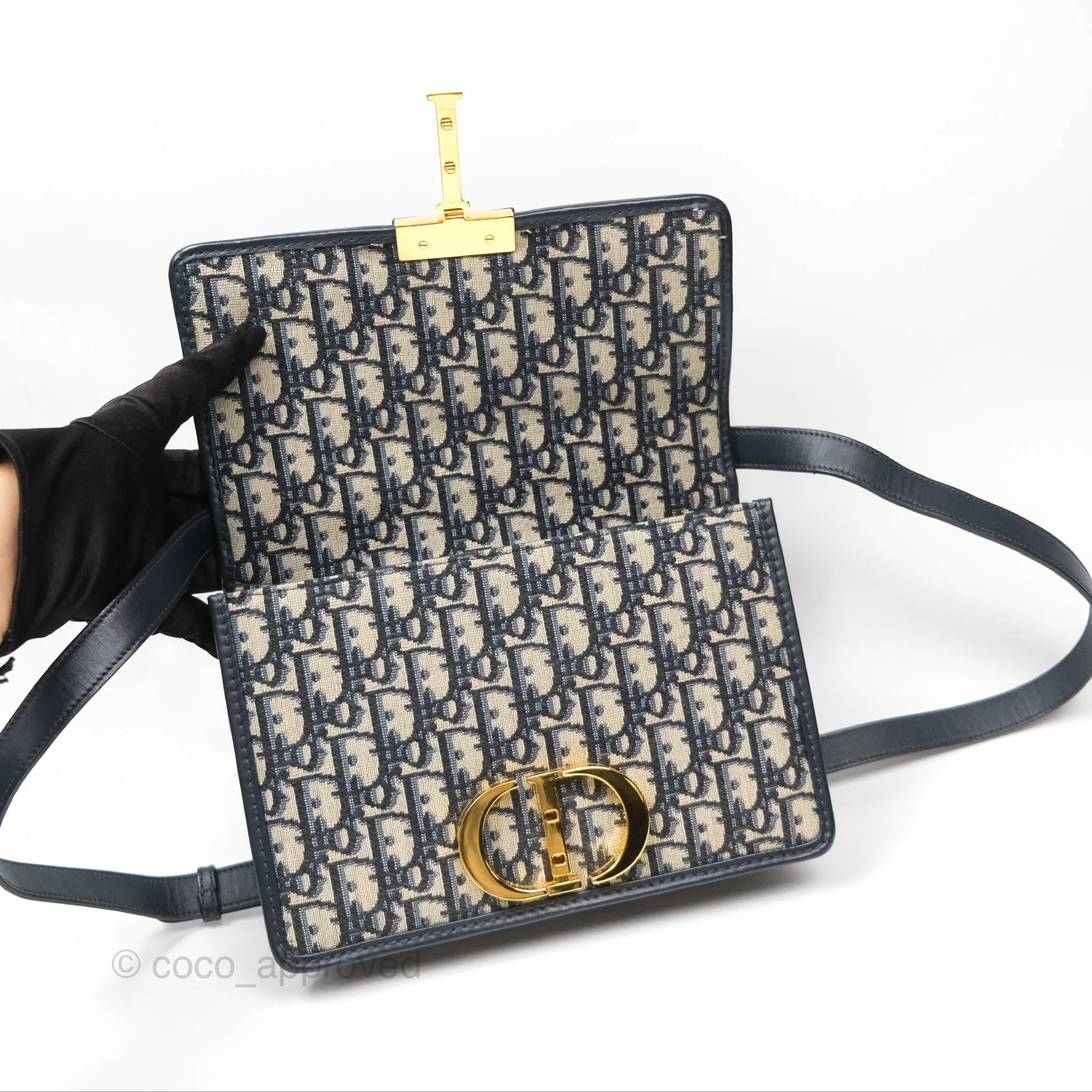 Dior 30 Montaigne Bag Navy Dior Oblique Jacquard