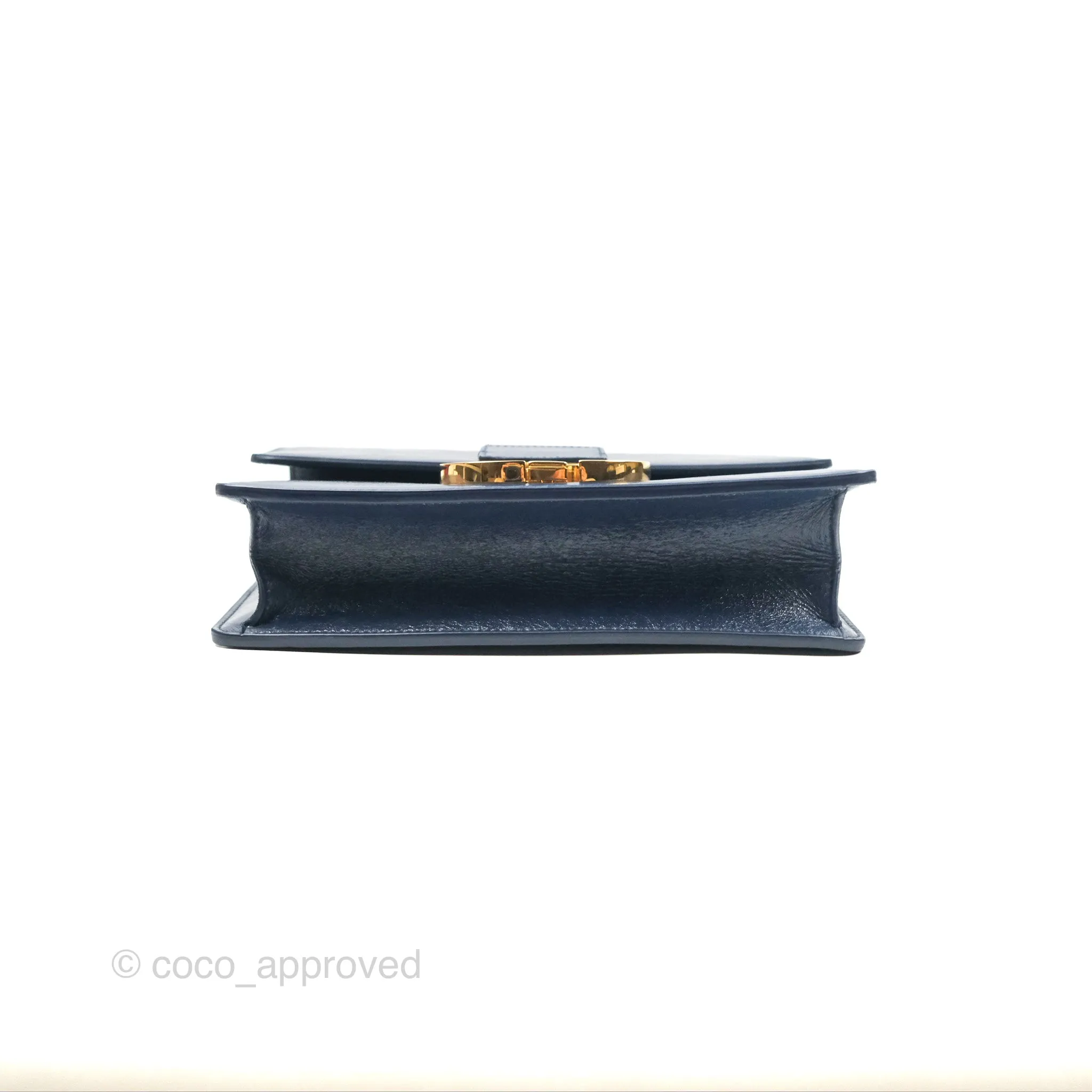 Dior 30 Montaigne Bag Navy Shiny Crinkled Lambskin