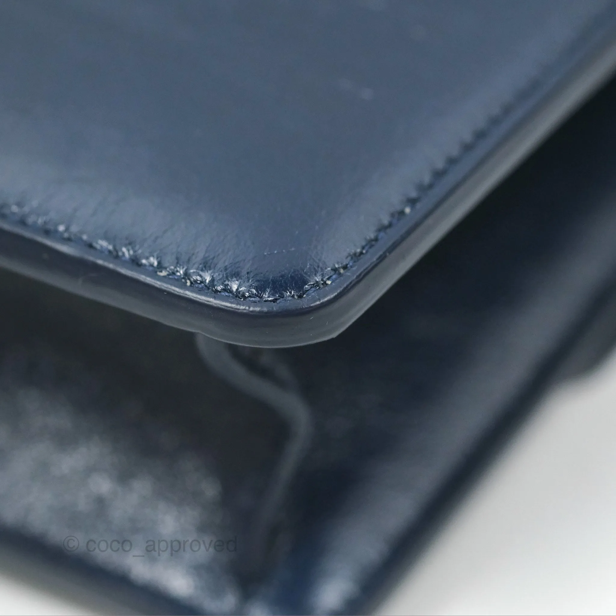 Dior 30 Montaigne Bag Navy Shiny Crinkled Lambskin