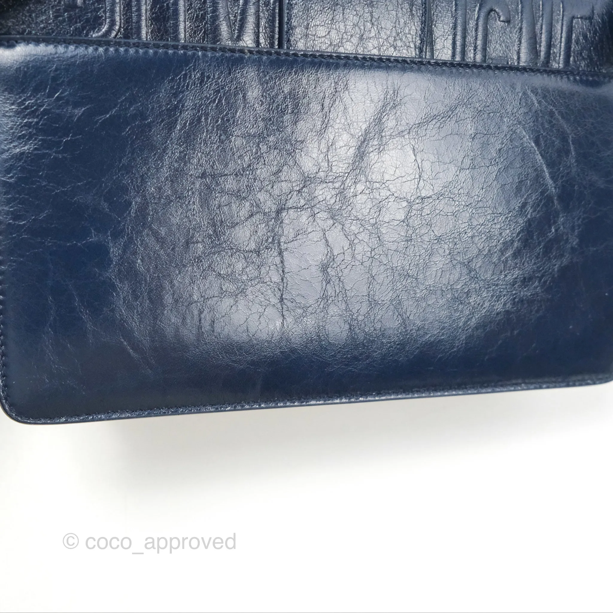 Dior 30 Montaigne Bag Navy Shiny Crinkled Lambskin