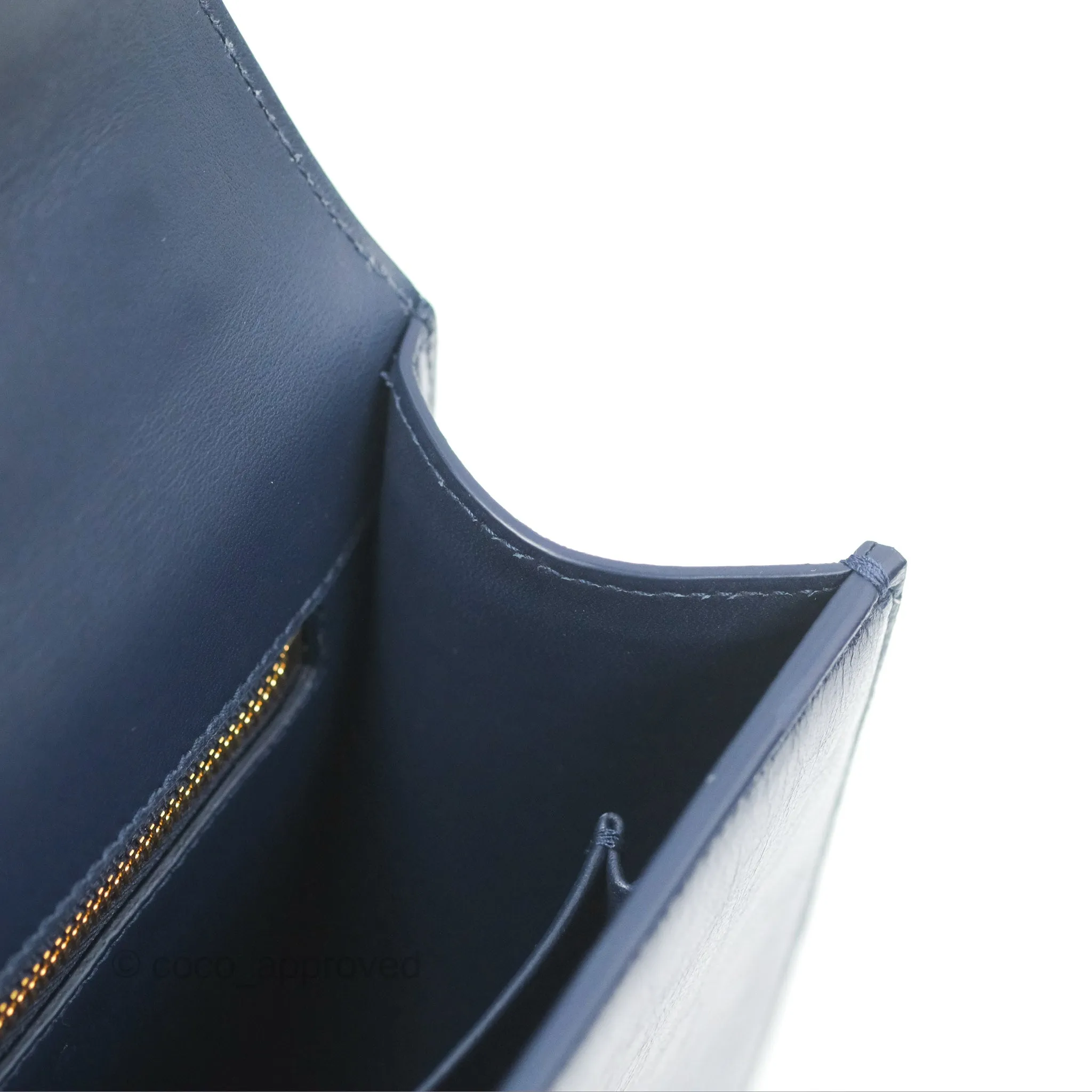 Dior 30 Montaigne Bag Navy Shiny Crinkled Lambskin